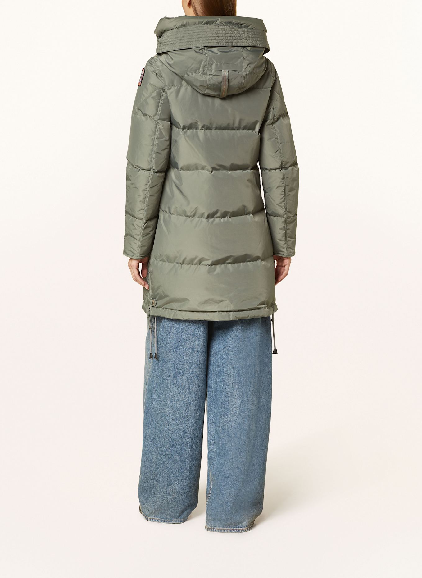PARAJUMPERS Down coat LONG BEAR with detachable hood: LIGHT GREEN