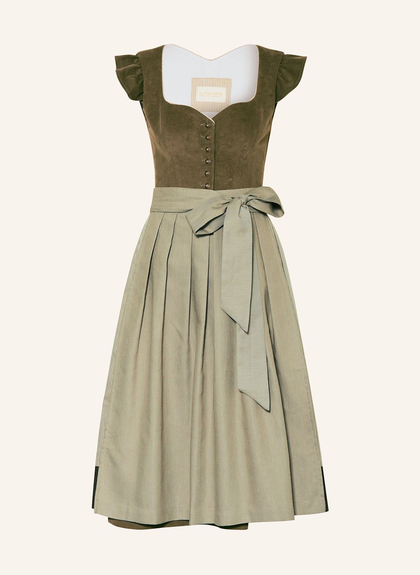 AlpenHERZ Dirndl, Farbe: OLIV/ BEIGE/ CREME (Bild 1)