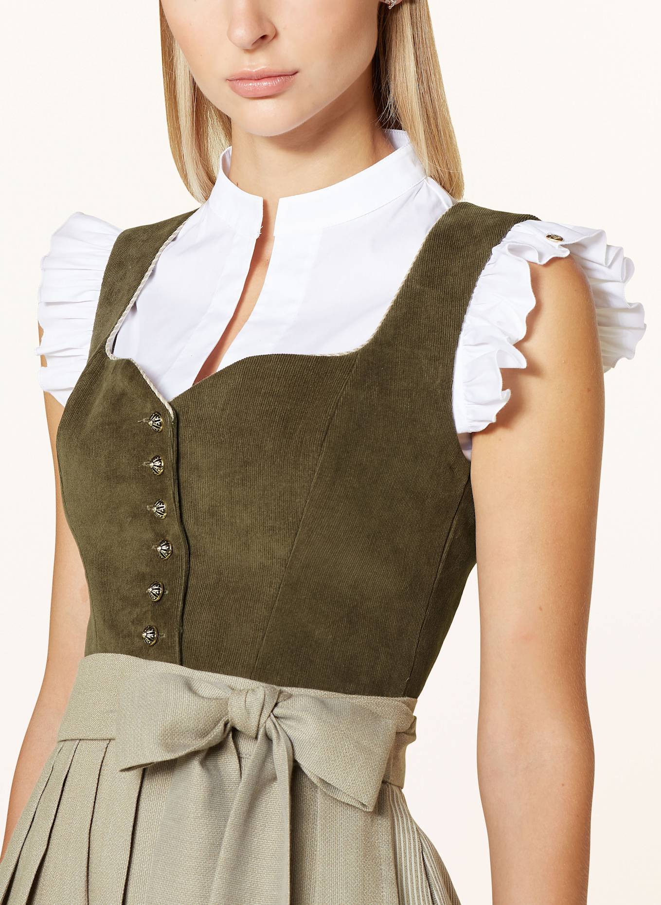 AlpenHERZ Dirndl, Farbe: OLIV/ BEIGE/ CREME (Bild 5)