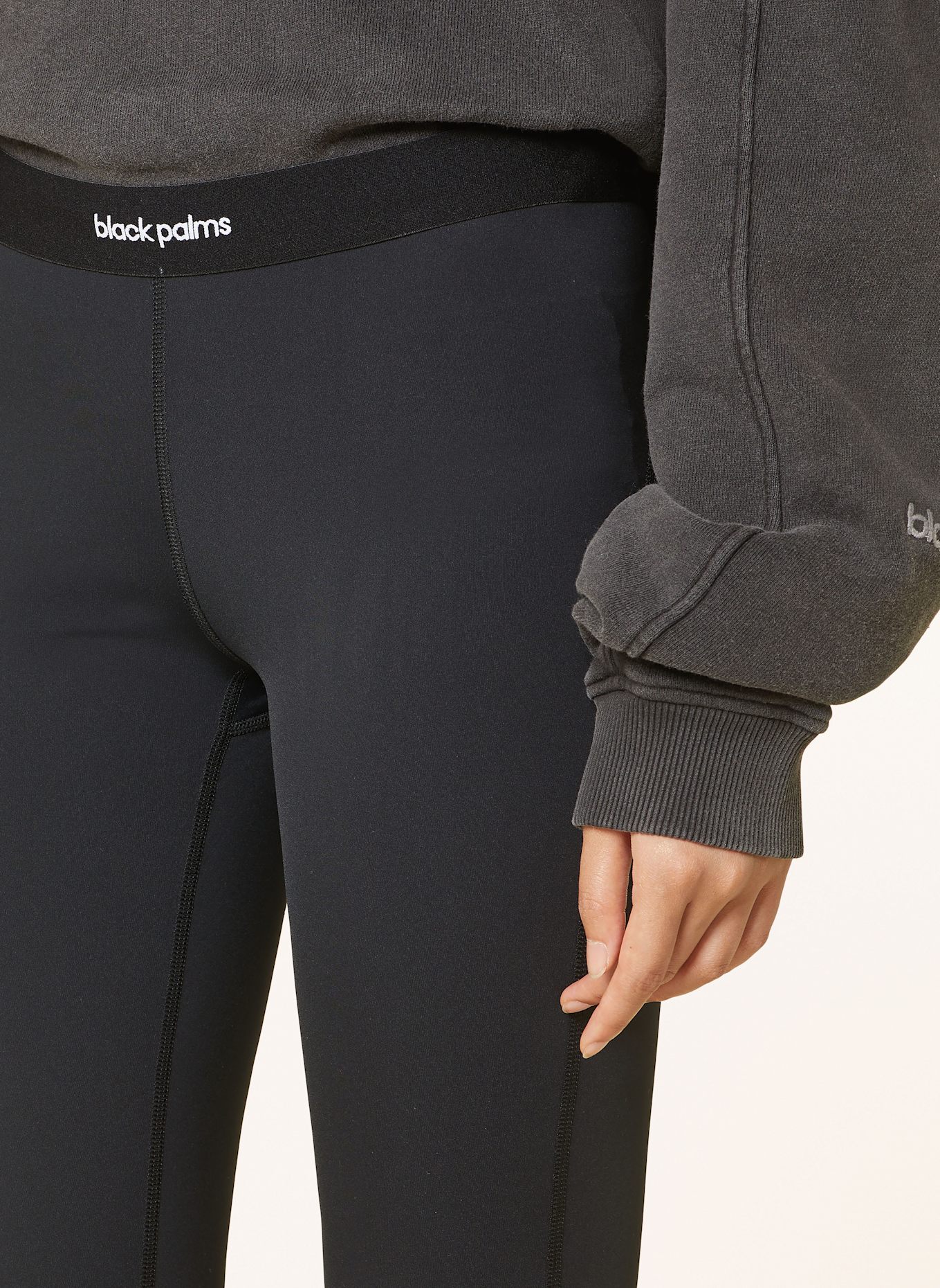 black palms Leggings: SCHWARZ