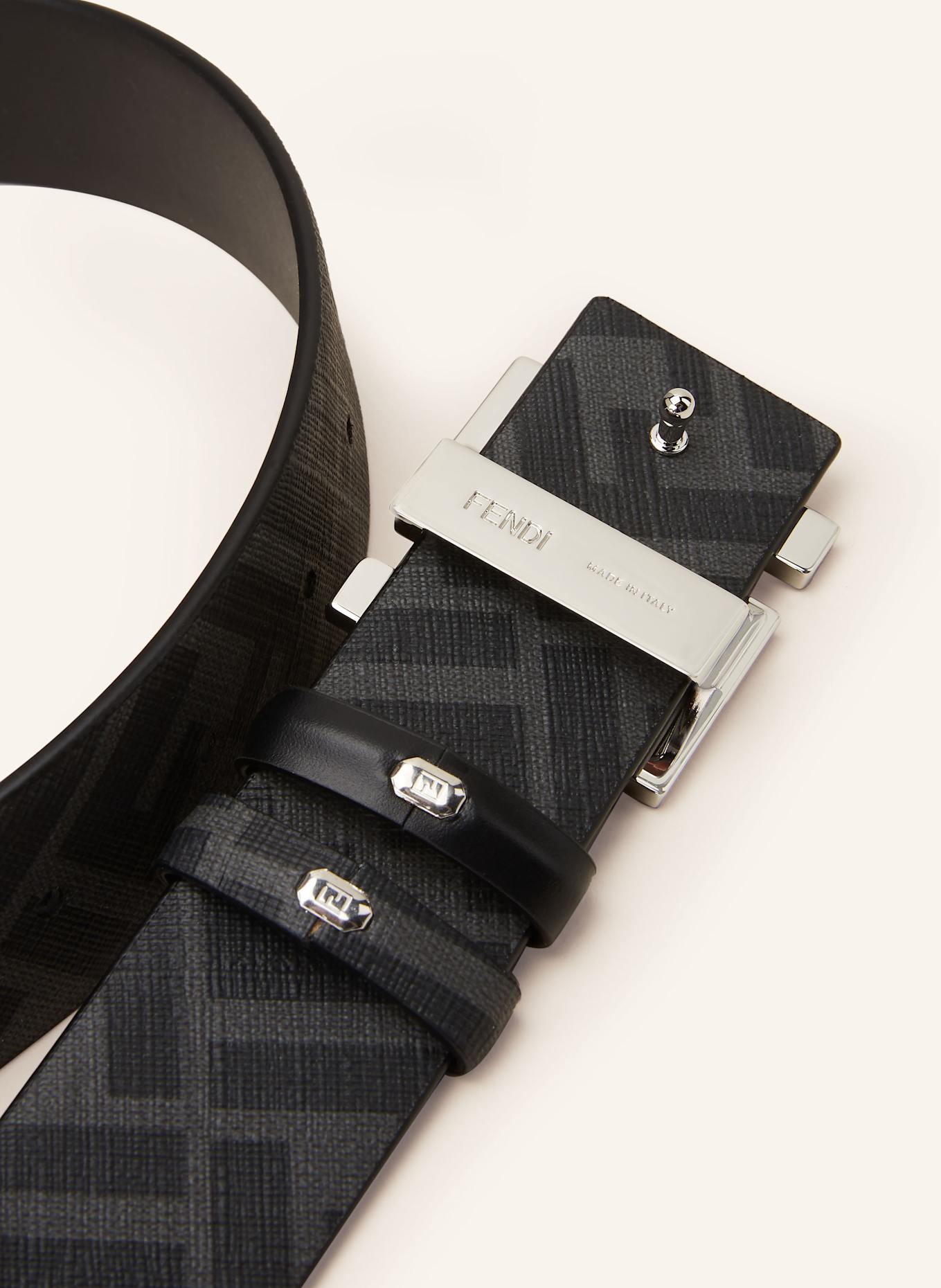 Black and silver fendi belt best sale