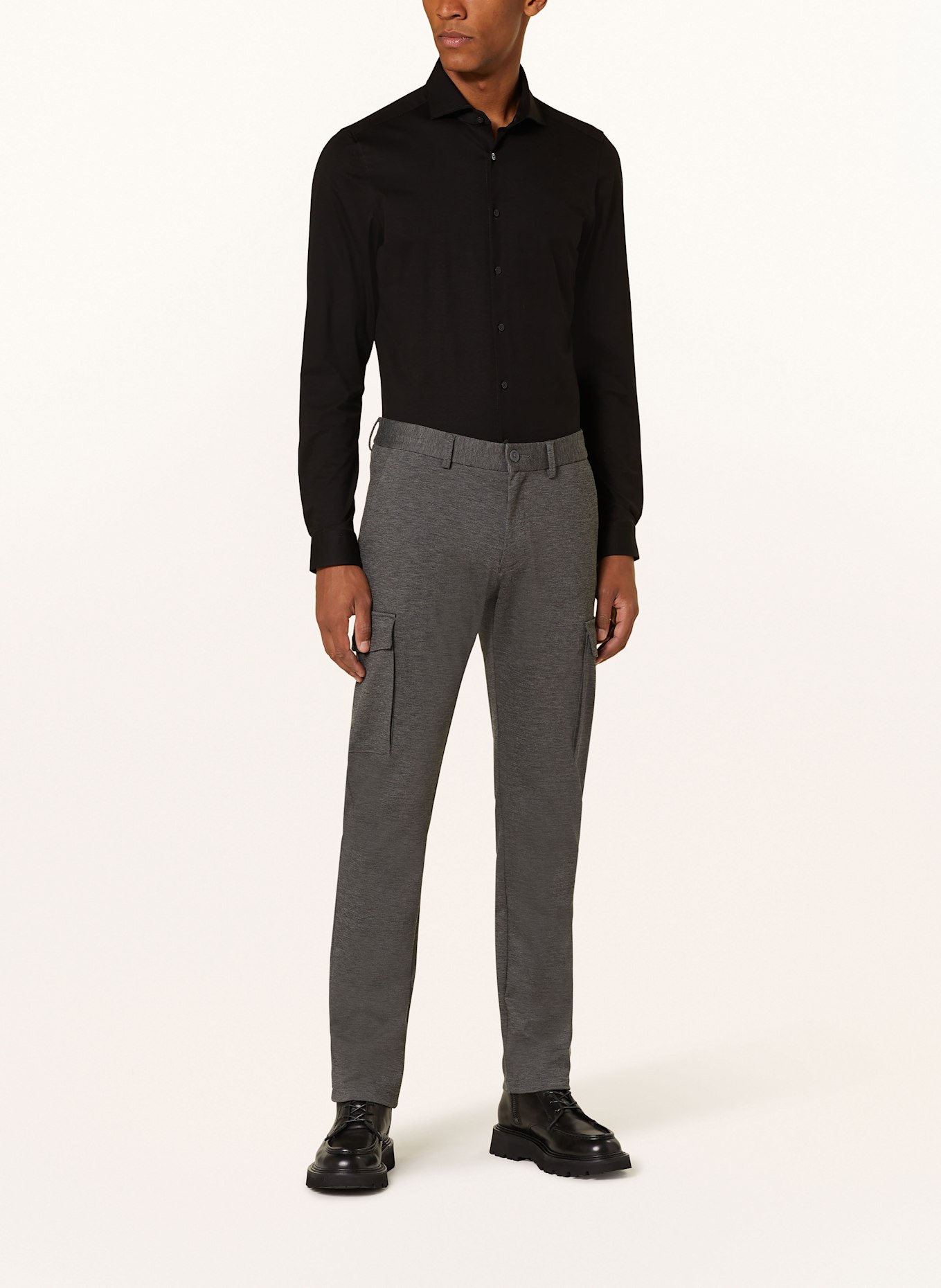 PAUL Jerseyhemd Slim Fit: SCHWARZ