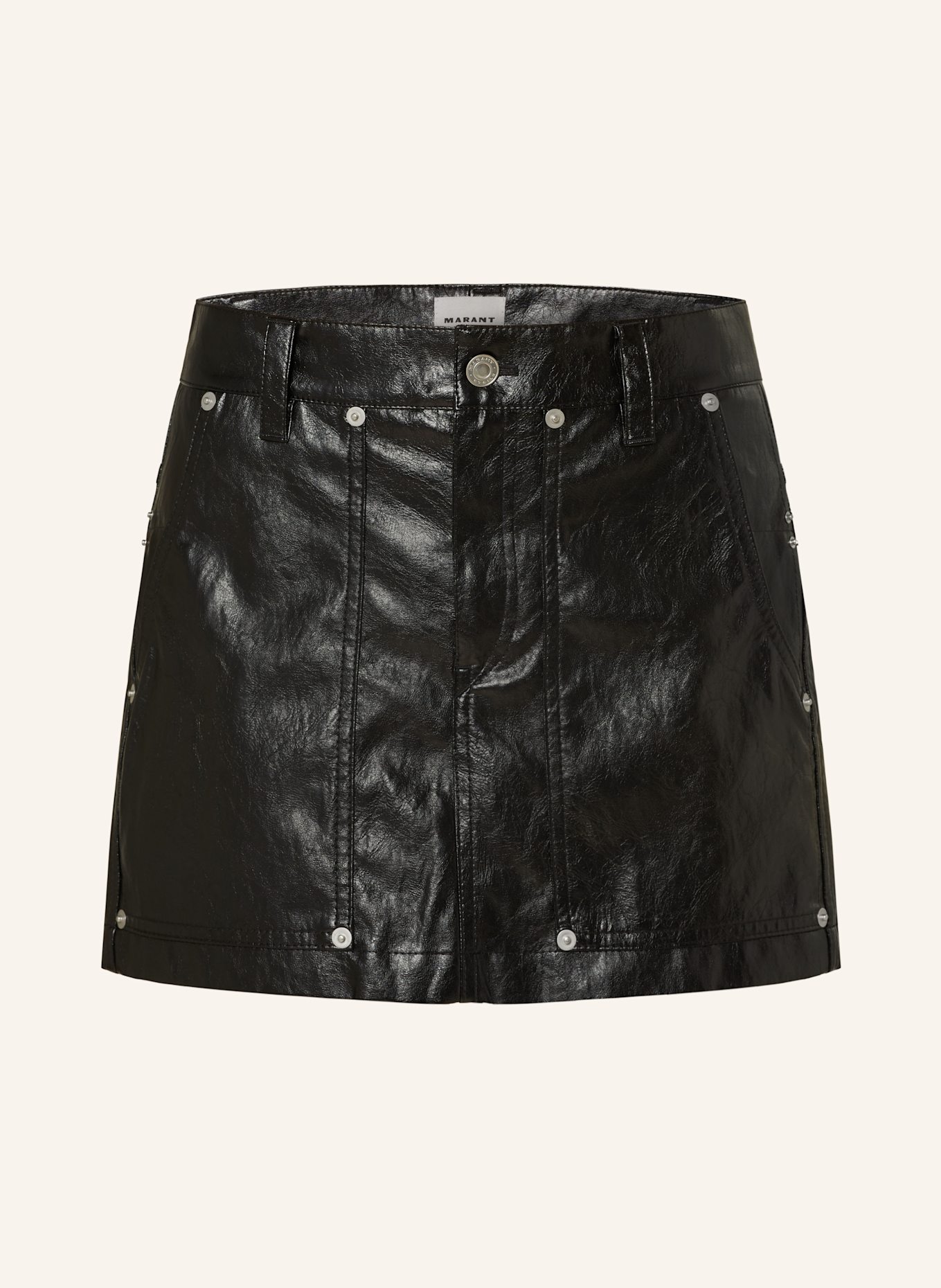 MARANT ÉTOILE ANAIS skirt in leather look with studs in black
