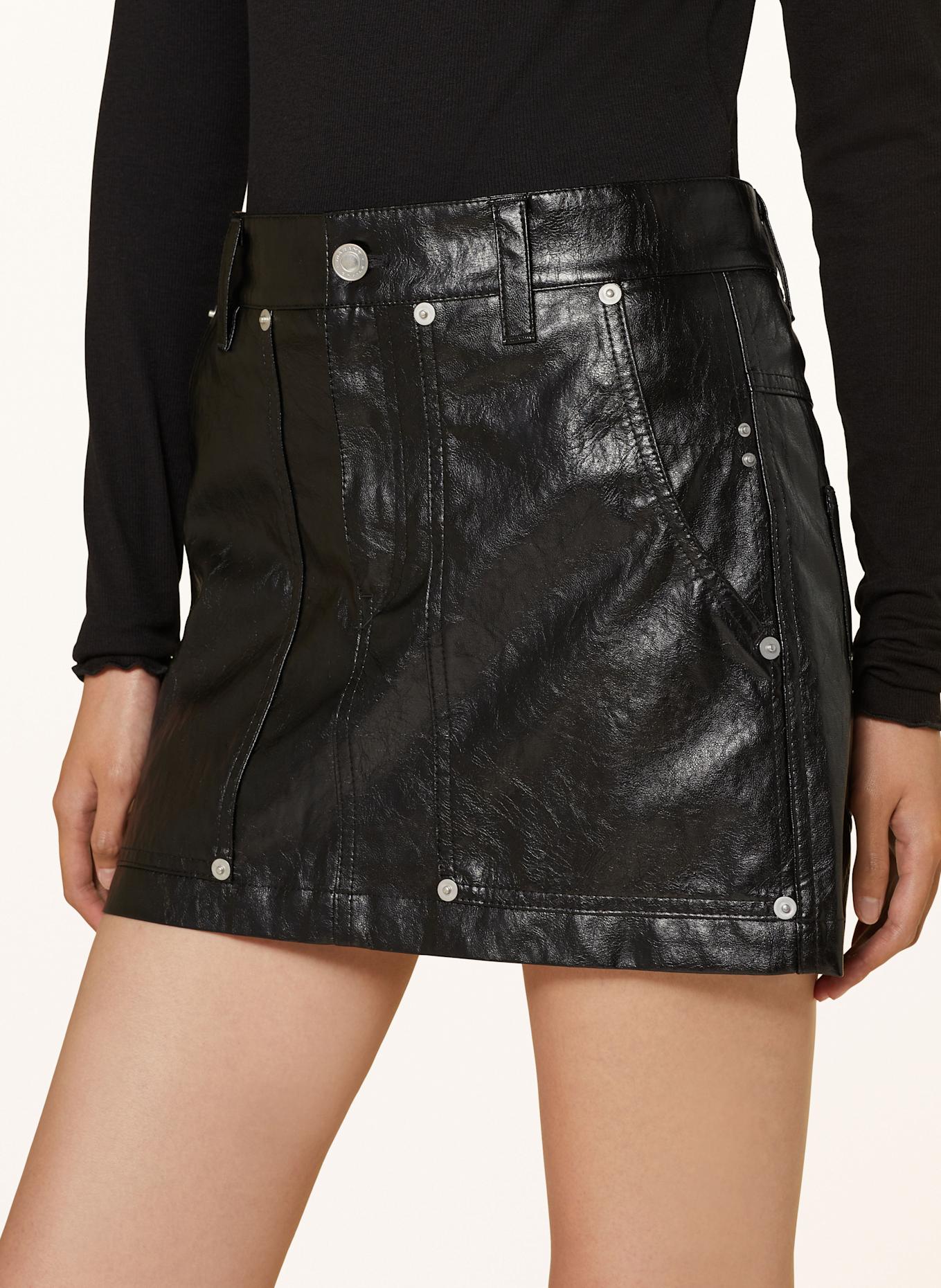 MARANT ÉTOILE ANAIS skirt in leather look with studs in black