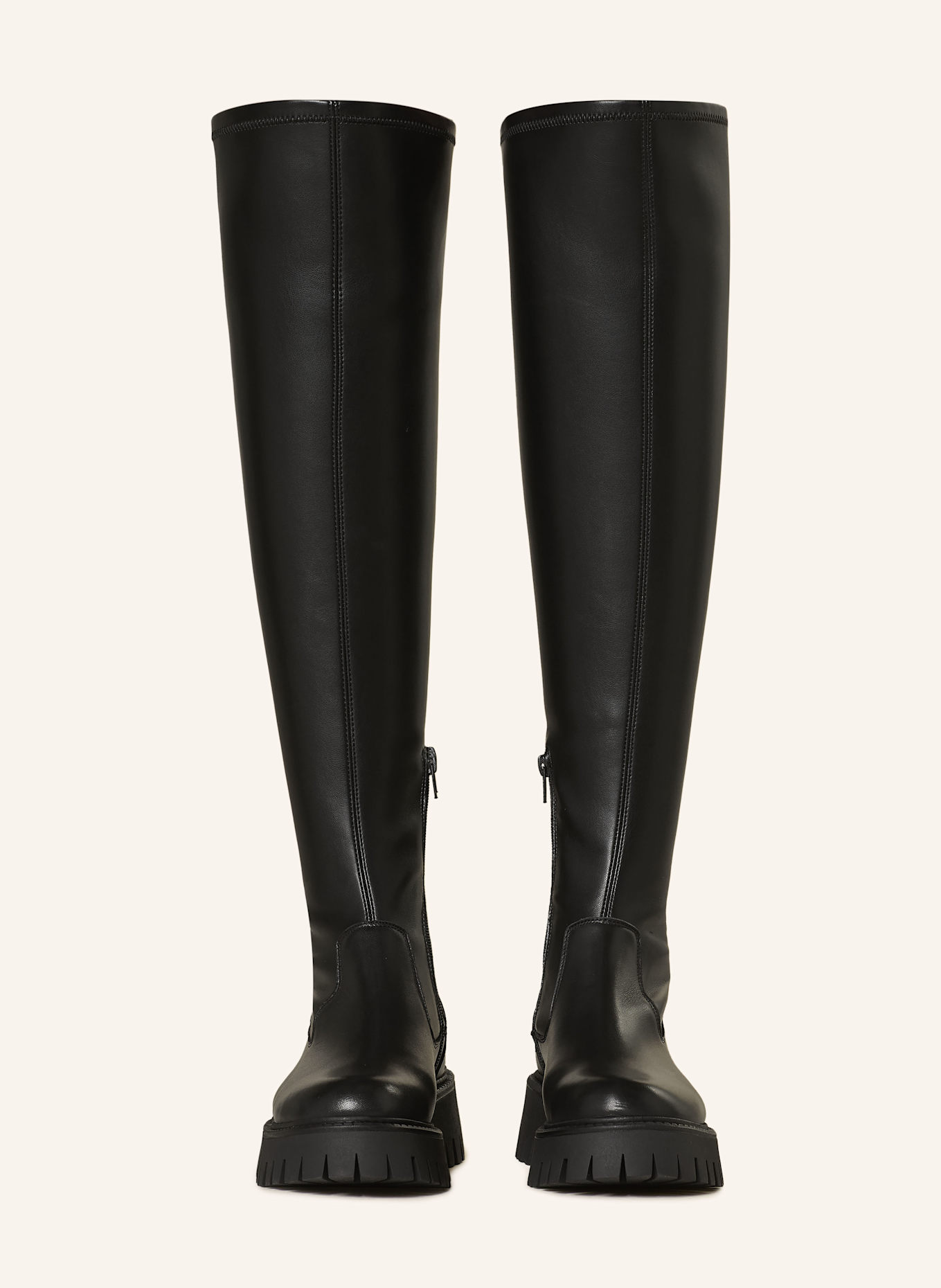 Black over the knee boots no heel discount