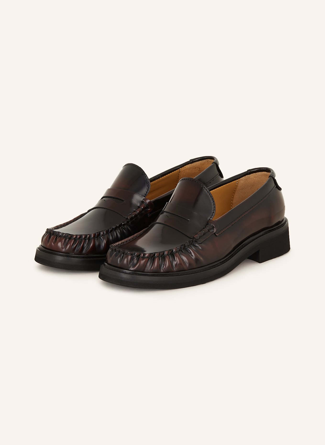 MRS & HUGS Penny loafers, Color: DARK RED (Image 1)