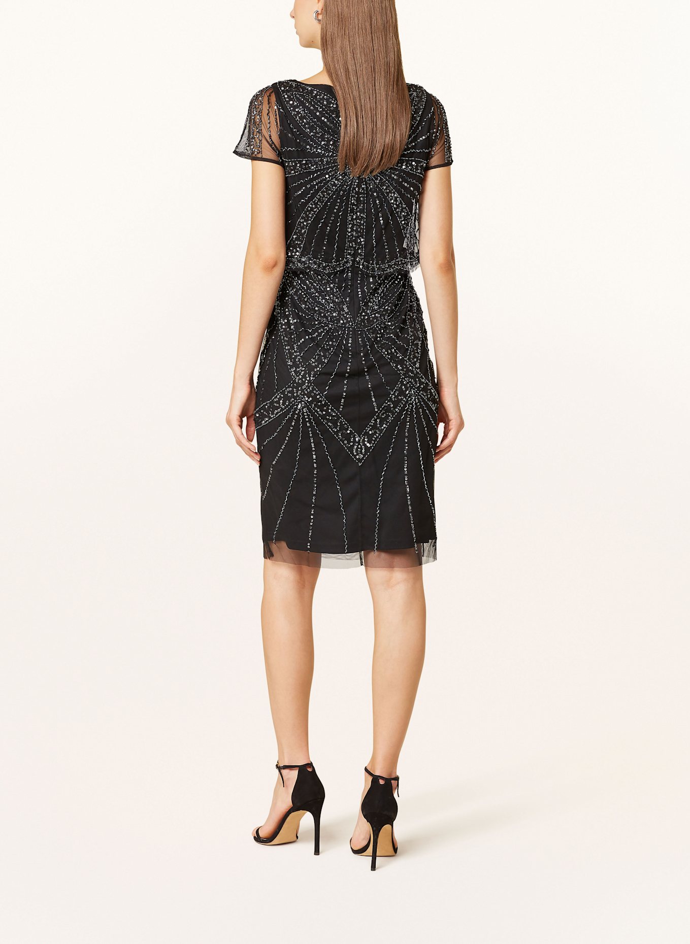 Black beaded cocktail dress deals
