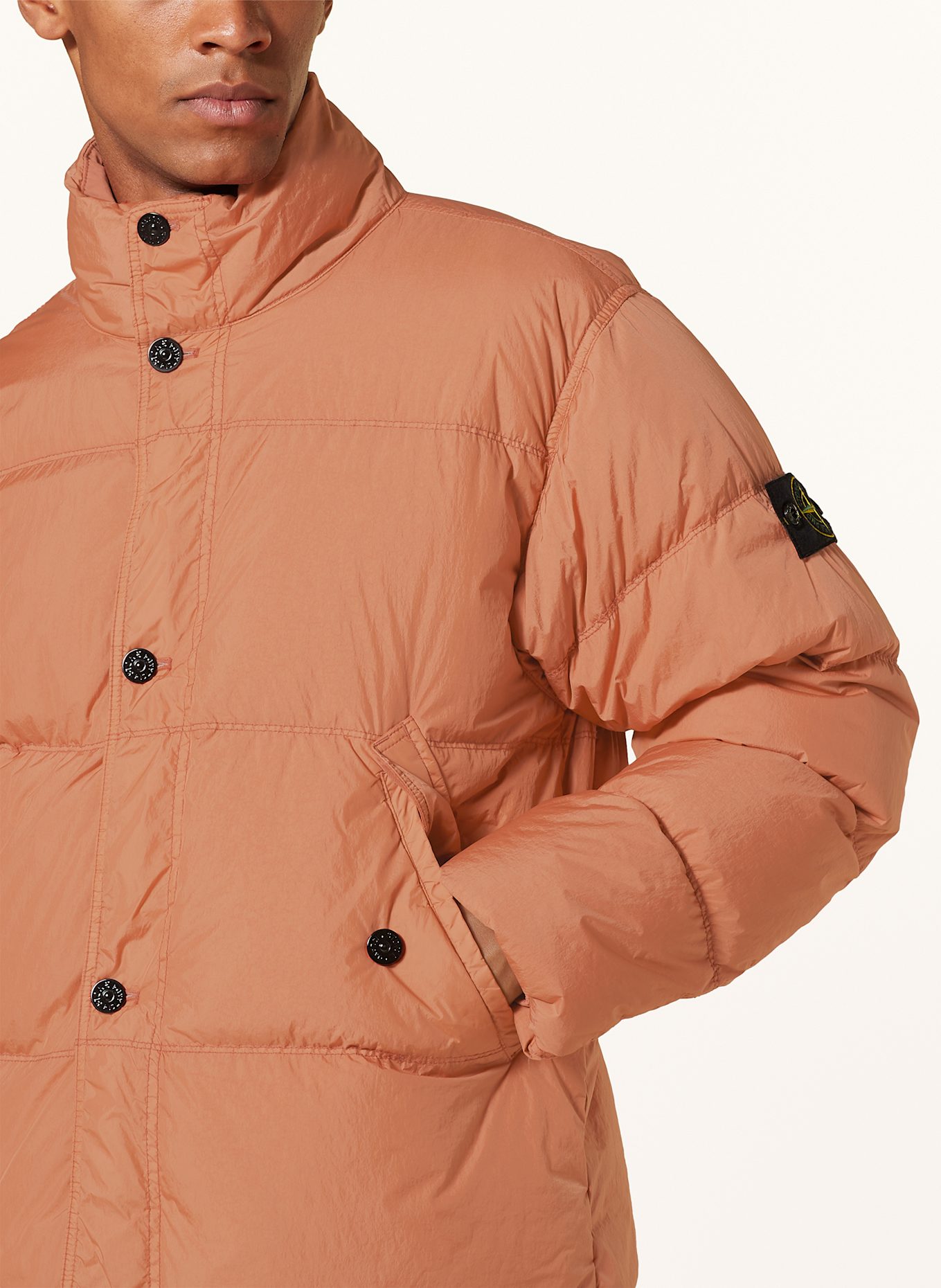 STONE ISLAND Down jacket in orange
