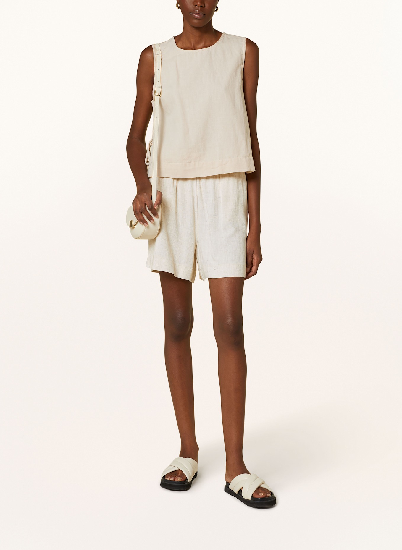 NEO NOIR Top SVETLANA mit Leinen: NUDE