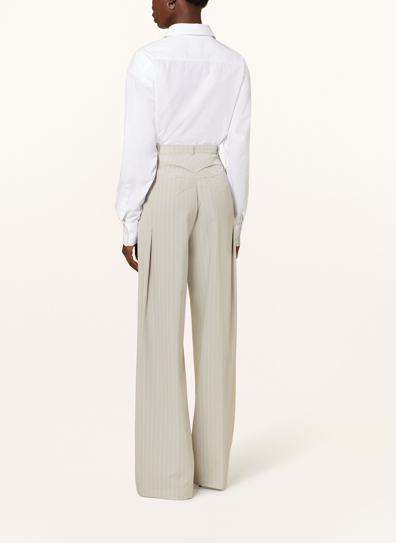 PATRIZIA PEPE Wide leg trousers, Color: LIGHT GRAY/ WHITE (Image 3)