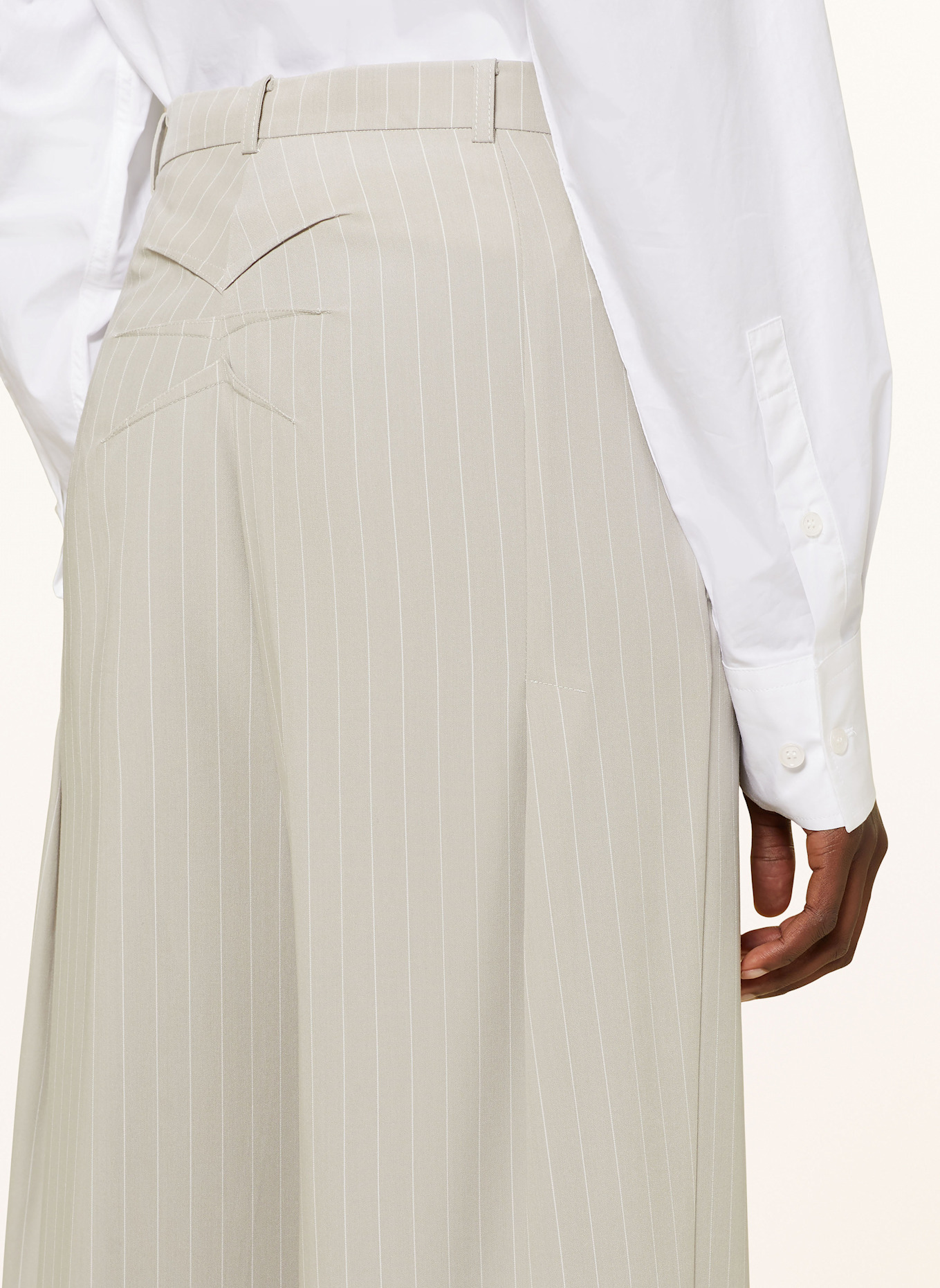 PATRIZIA PEPE Wide leg trousers, Color: LIGHT GRAY/ WHITE (Image 5)