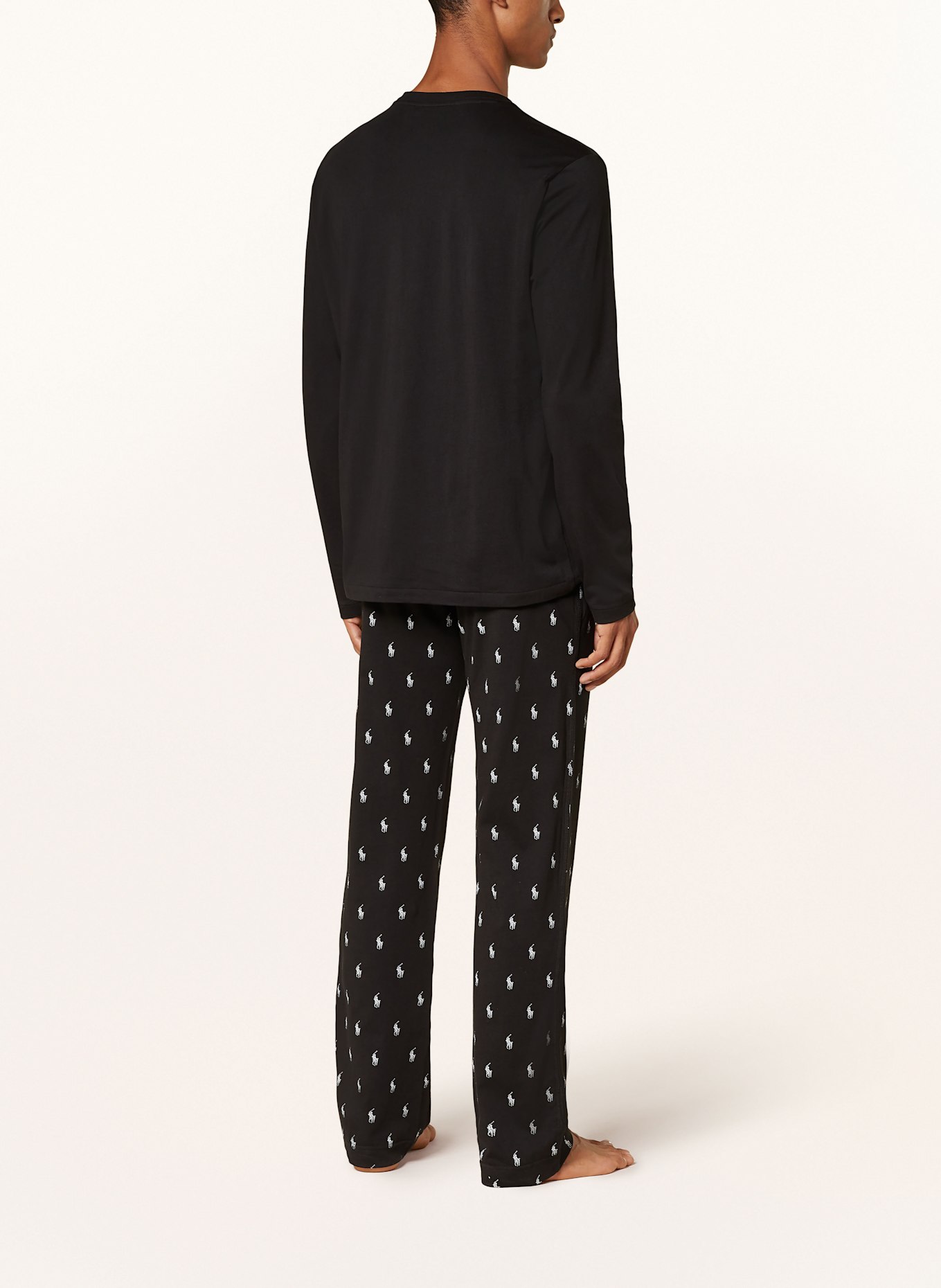 POLO RALPH LAUREN Pajama shirt: BLACK