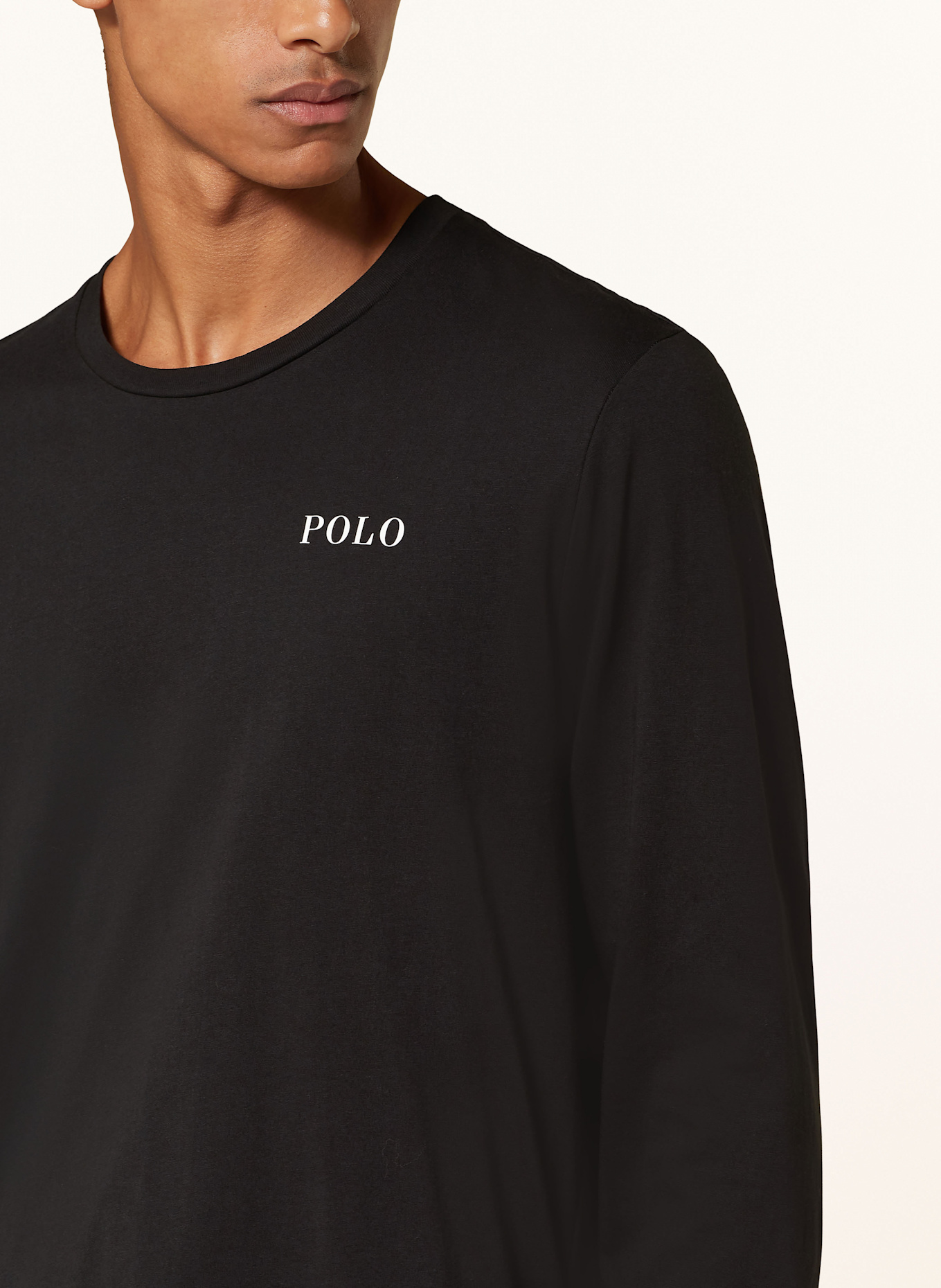 POLO RALPH LAUREN Pajama shirt: BLACK