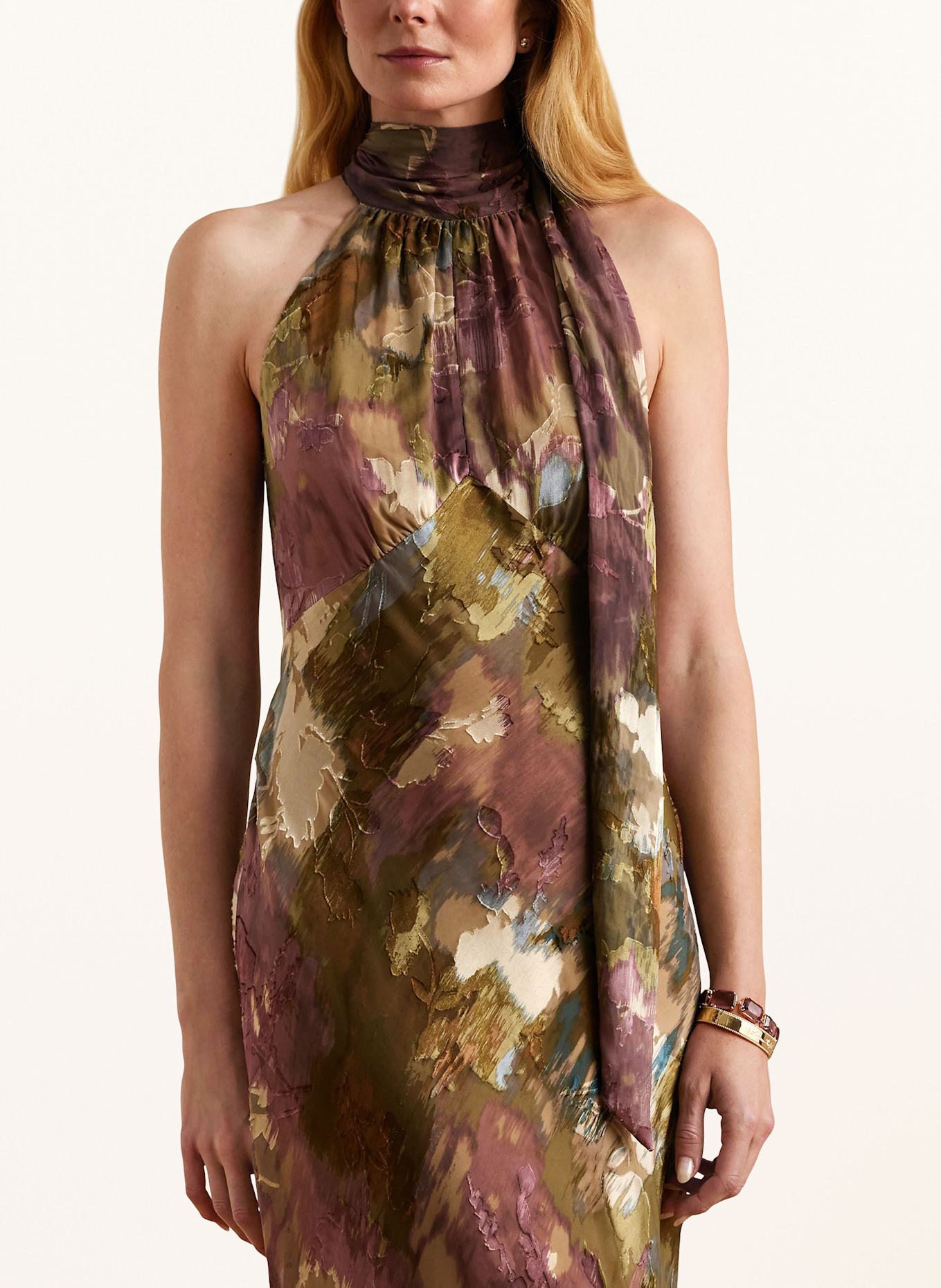 LAUREN RALPH LAUREN Abendkleid: BEIGE / ALTROSA / PETROL