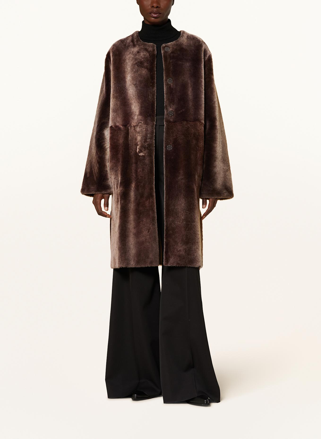 manzoni 24 Oboustranný kabát: TMAVĚ HNĚDÁ