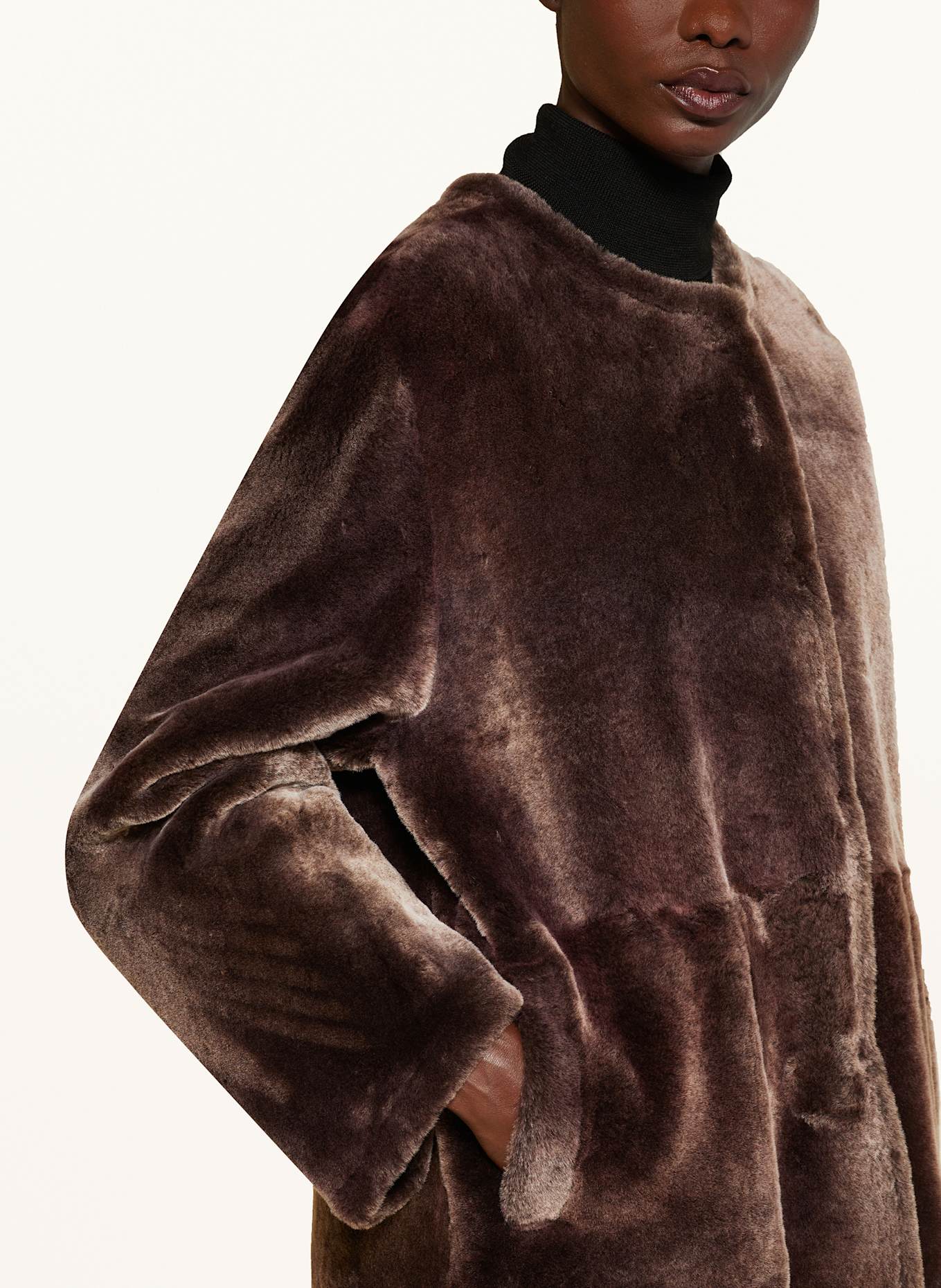 manzoni 24 Oboustranný kabát: TMAVĚ HNĚDÁ