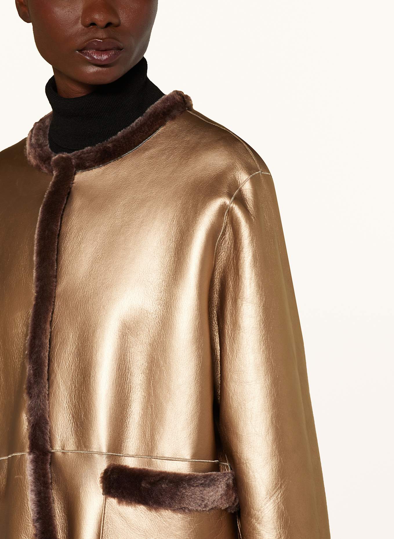 manzoni 24 Oboustranný kabát: TMAVĚ HNĚDÁ