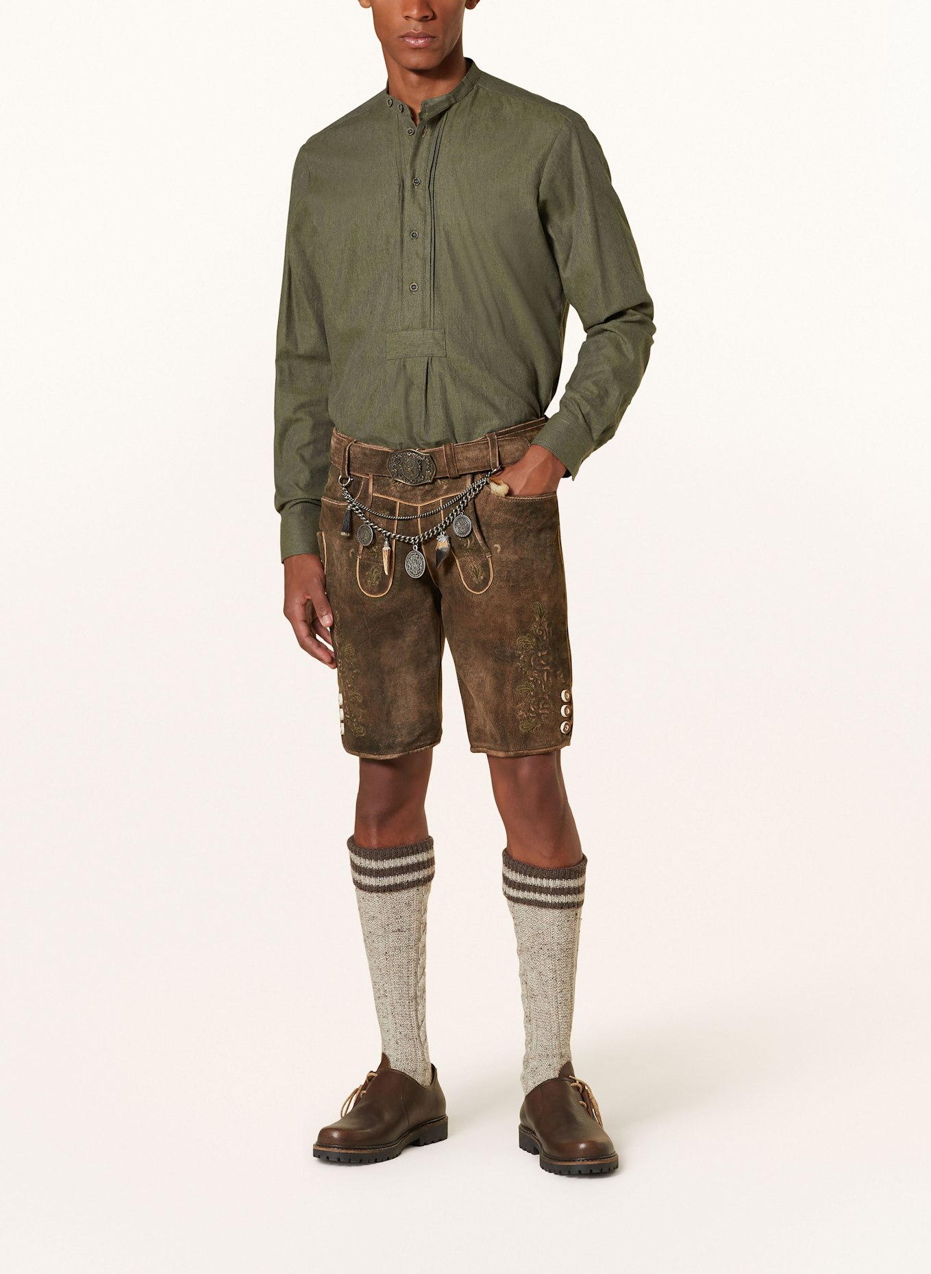 Hammerschmid Trachtenhemd Slim Fit mit Stehkragen: OLIV