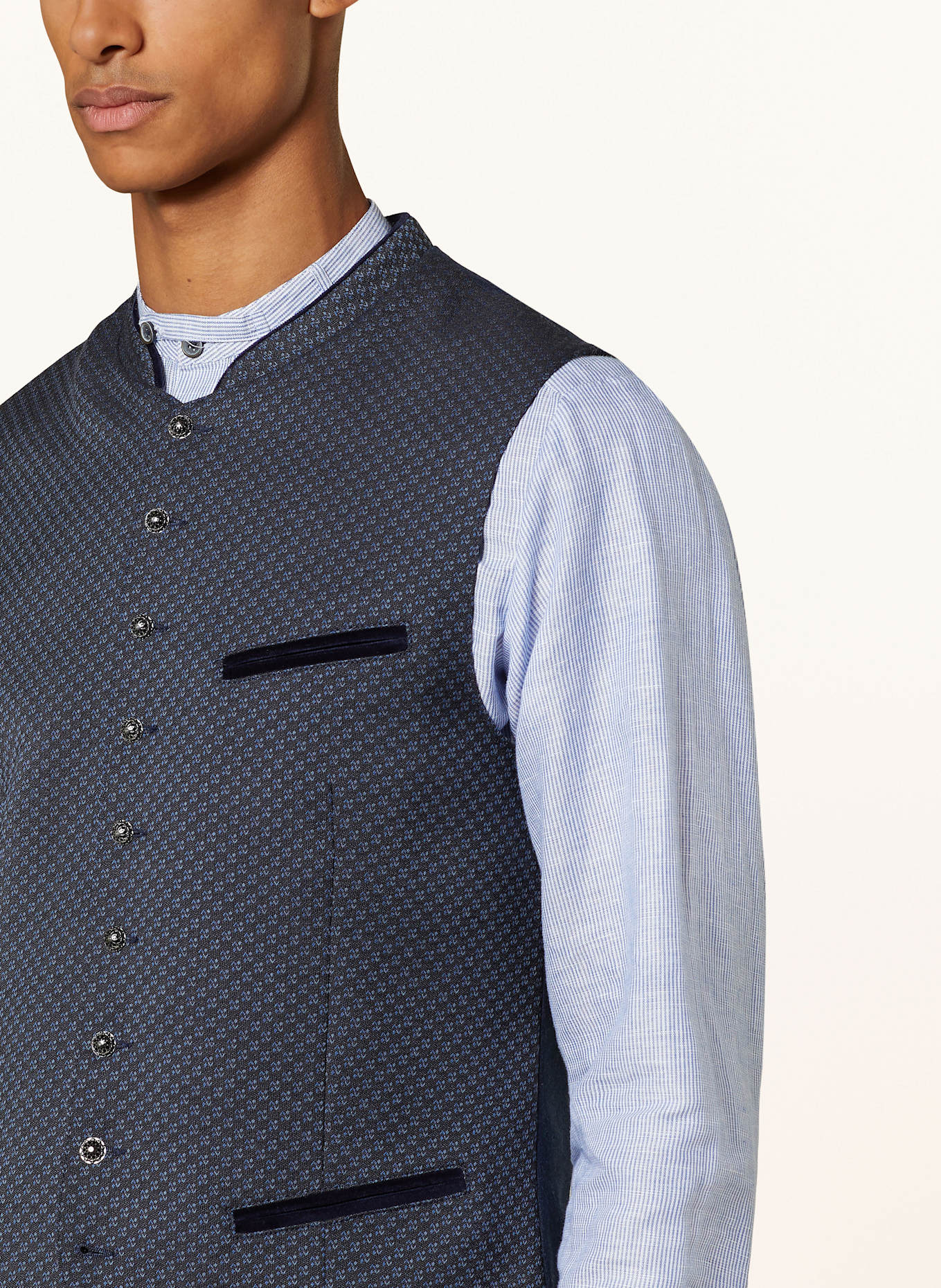 Hammerschmid Traditional vest KILIAN, Color: DARK BLUE/ BLUE (Image 4)