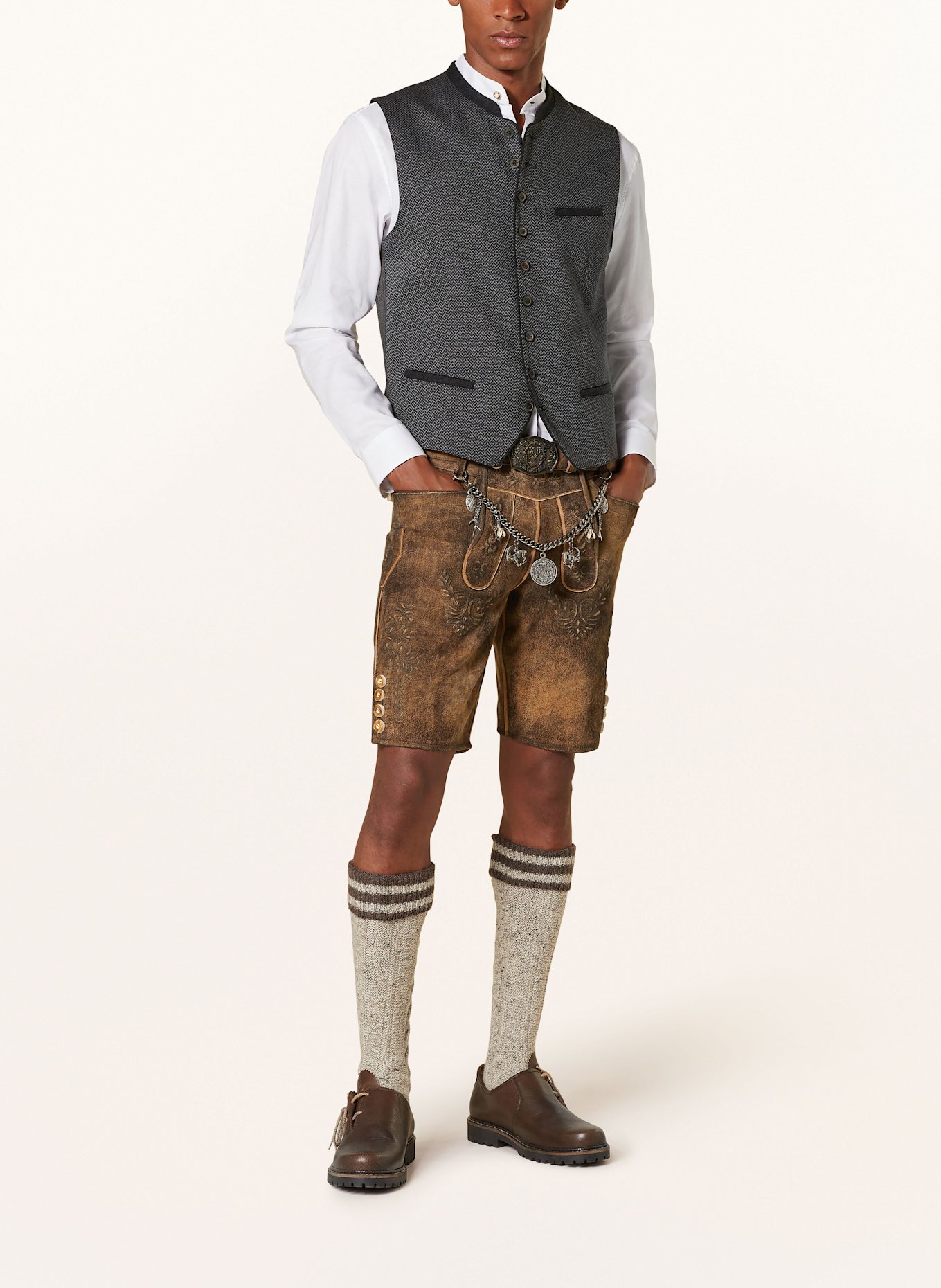 Hammerschmid Traditional vest RUDI Slim Fit, Color: GRAY/ LIGHT GRAY (Image 2)