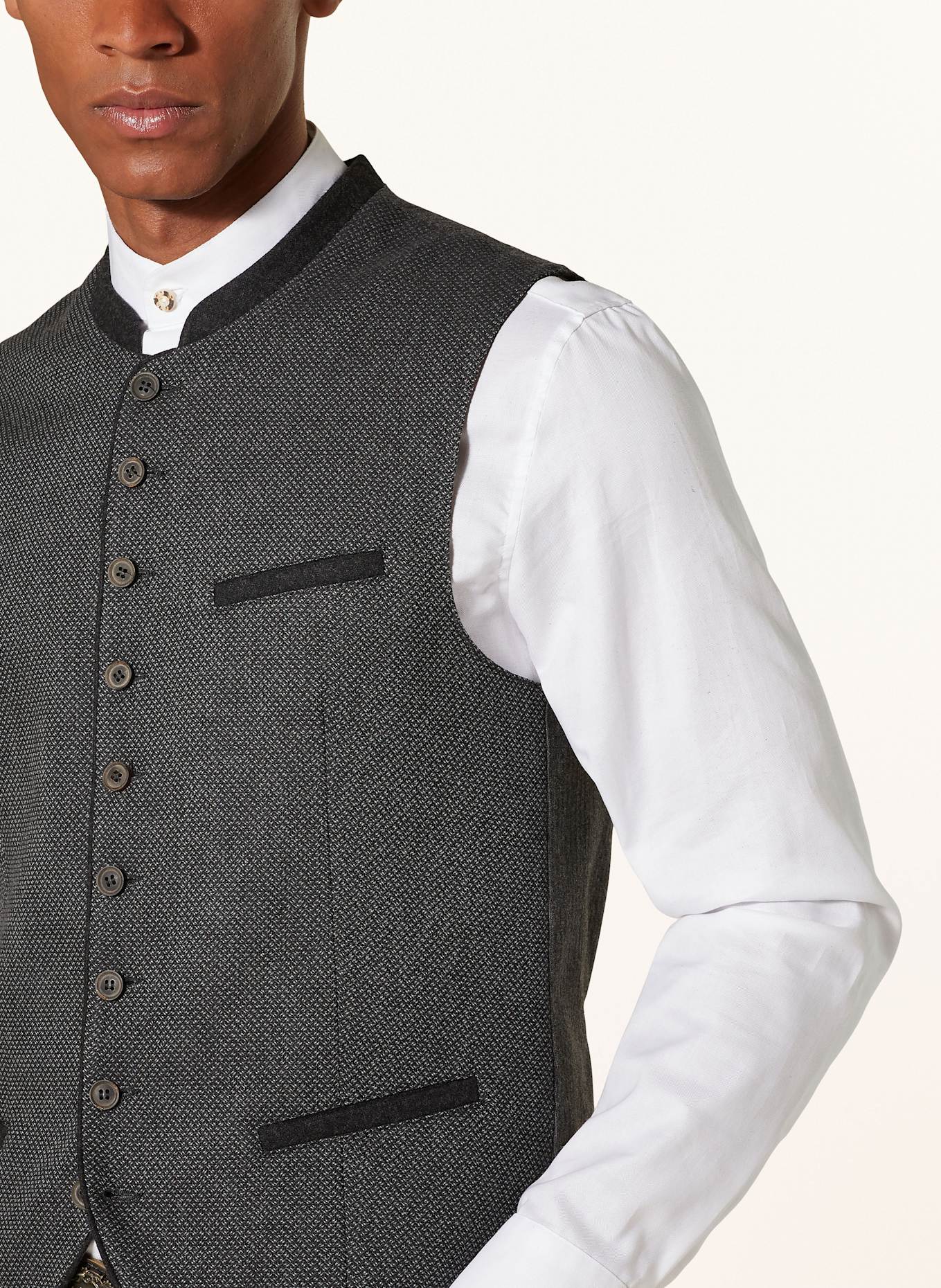 Hammerschmid Traditional vest RUDI Slim Fit, Color: GRAY/ LIGHT GRAY (Image 4)