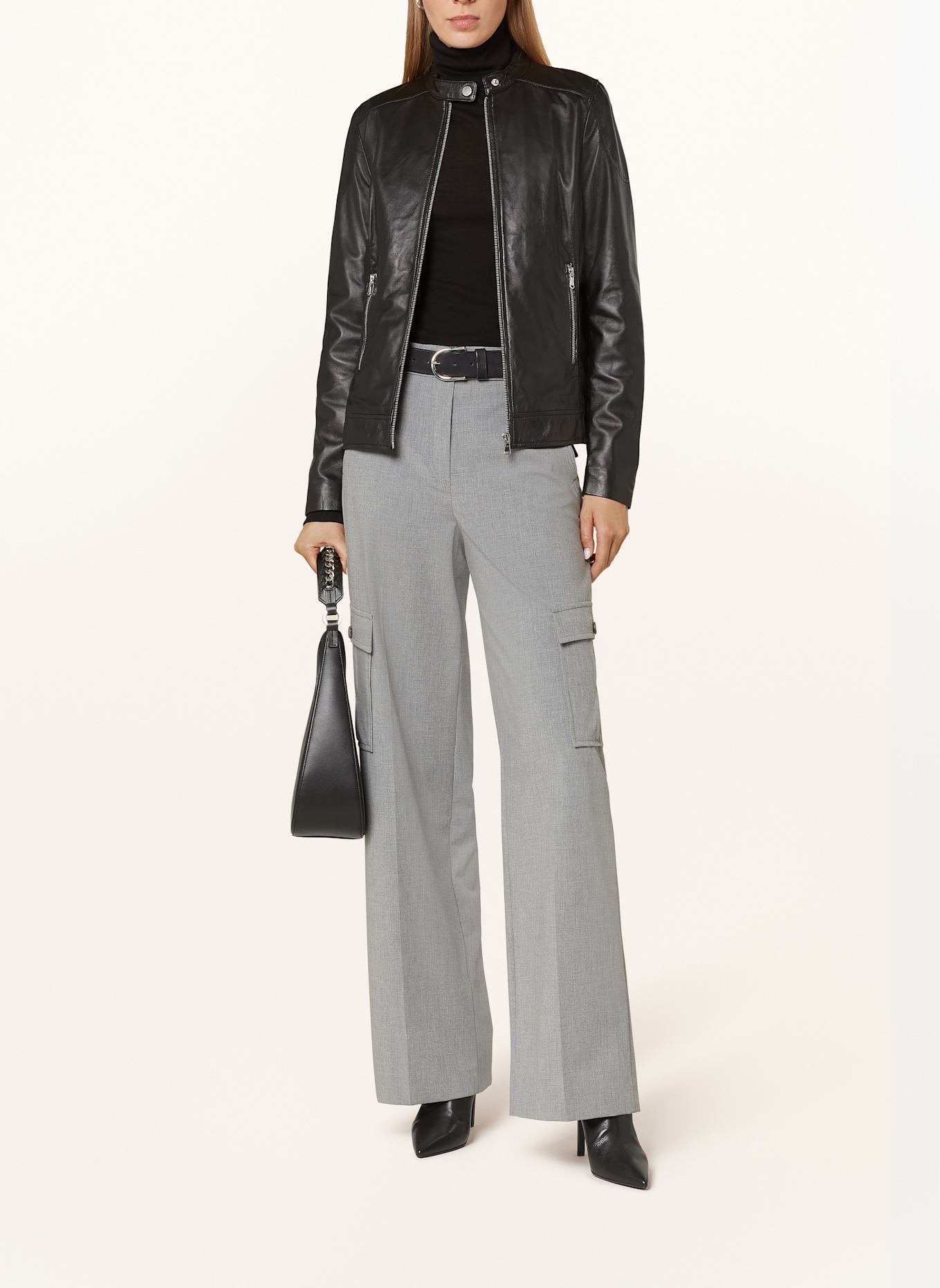 darling harbour Leather Lygia jacket: BLACK