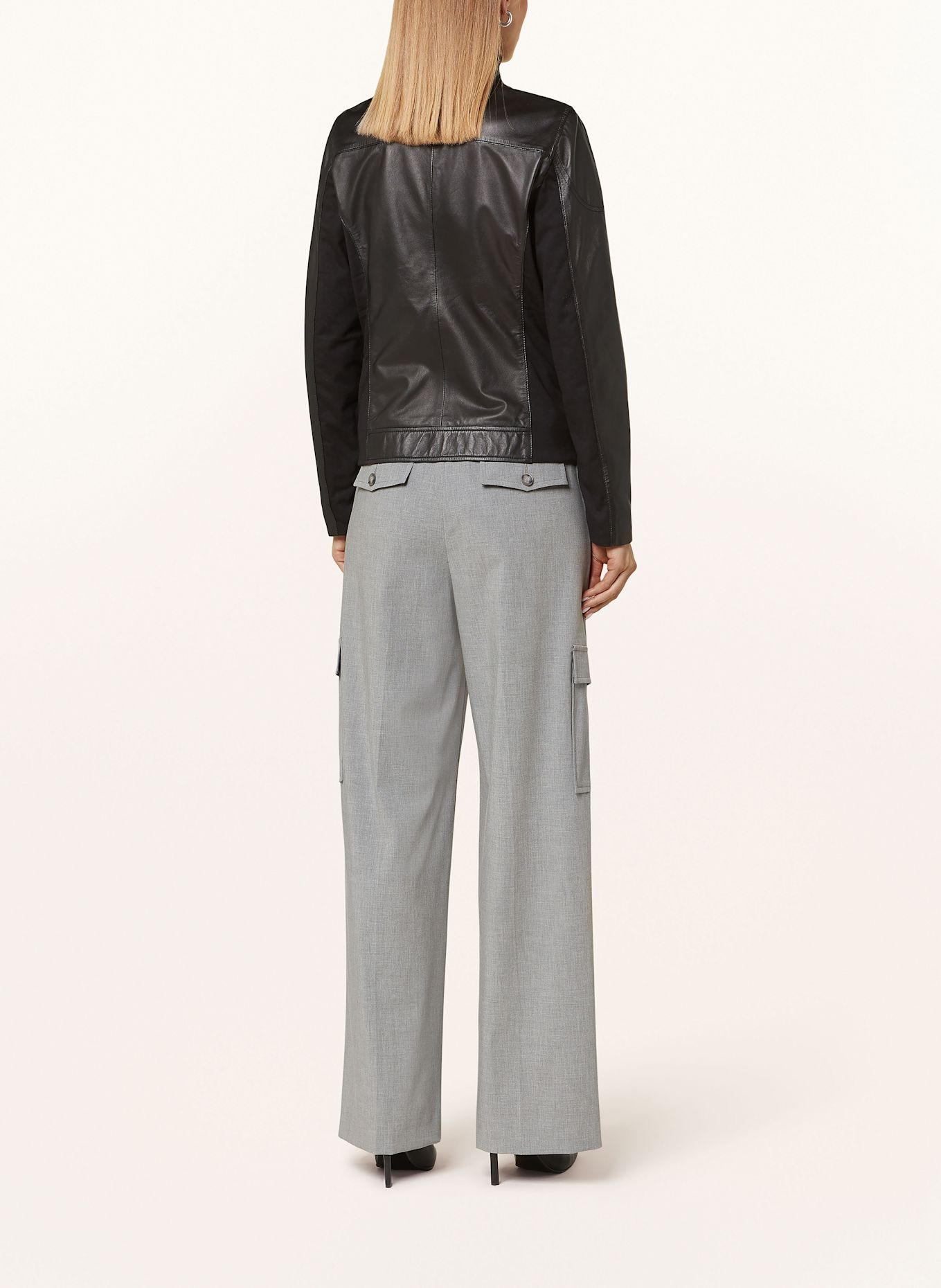 darling harbour Leather Lygia jacket: BLACK