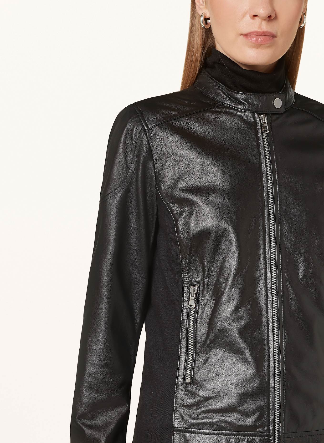 darling harbour Leather Lygia jacket: BLACK