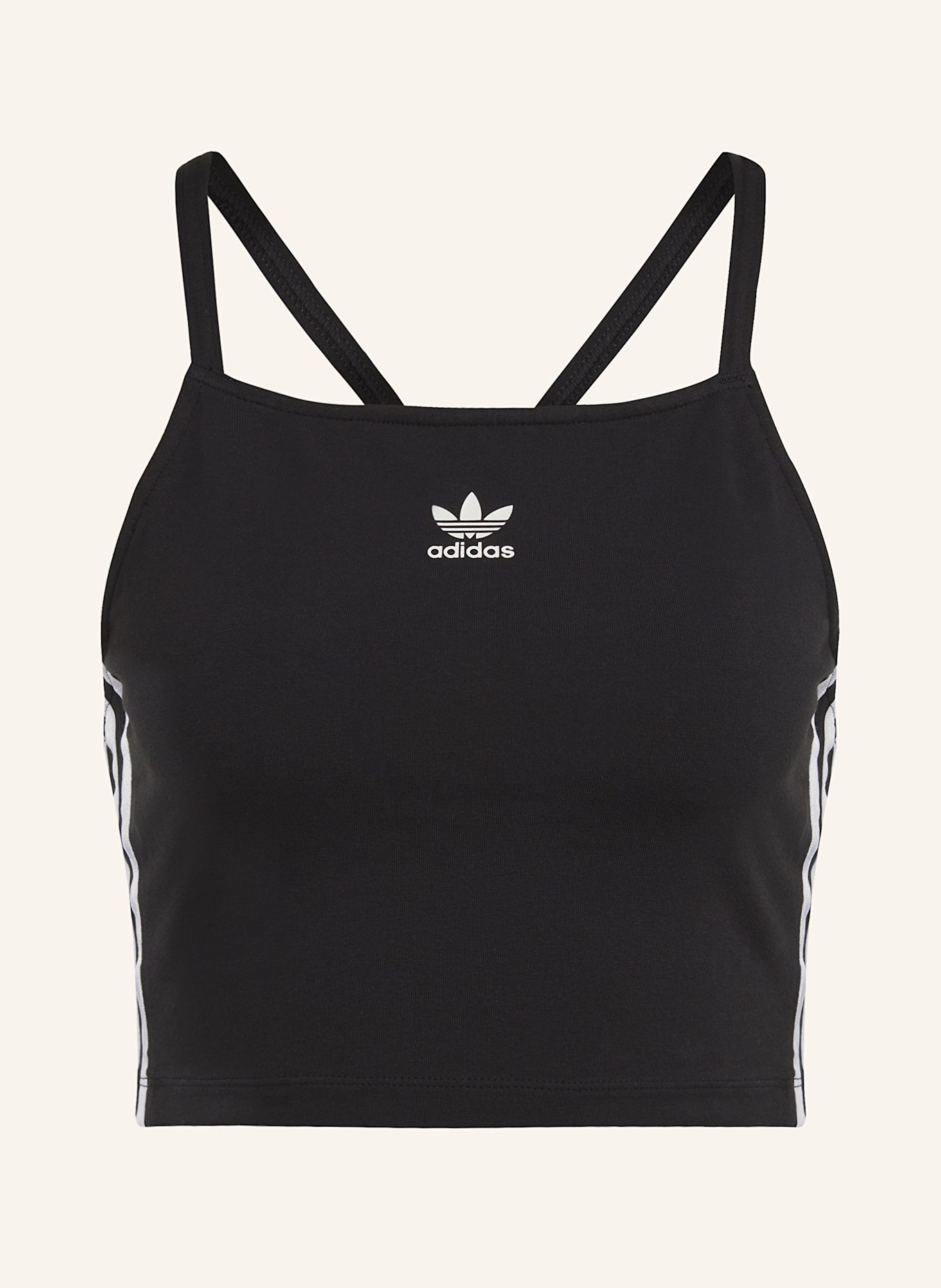 Black cropped adidas top discount