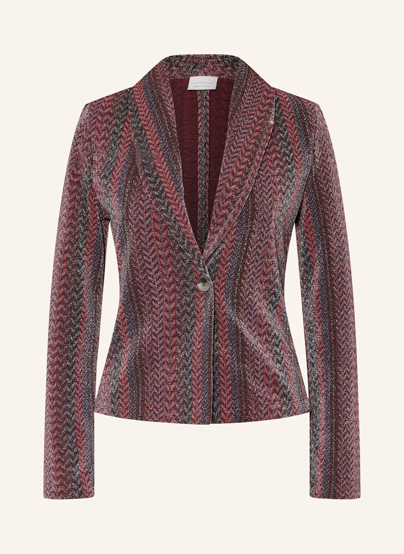 Red and silver blazer on sale
