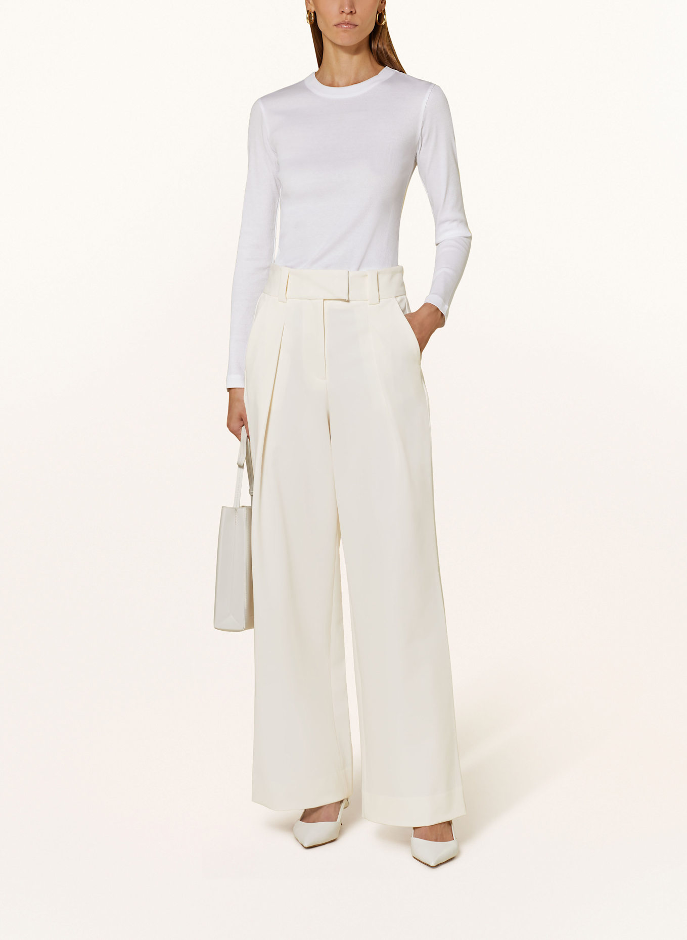 IVY OAK Wide leg trousers PEONY ROSE, Color: ECRU (Image 2)