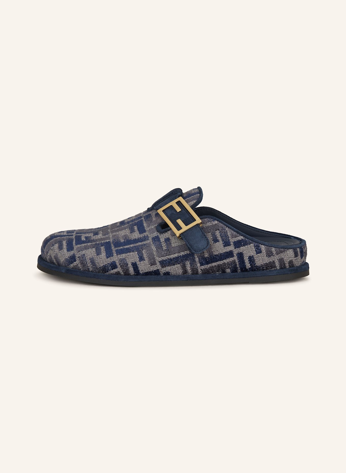 FENDI Mules: BLAU/ HELLBLAU