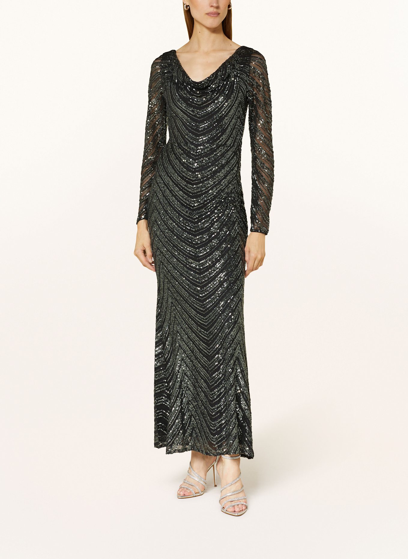 LIPSY Večerní šaty s flitry: ČERNÁ