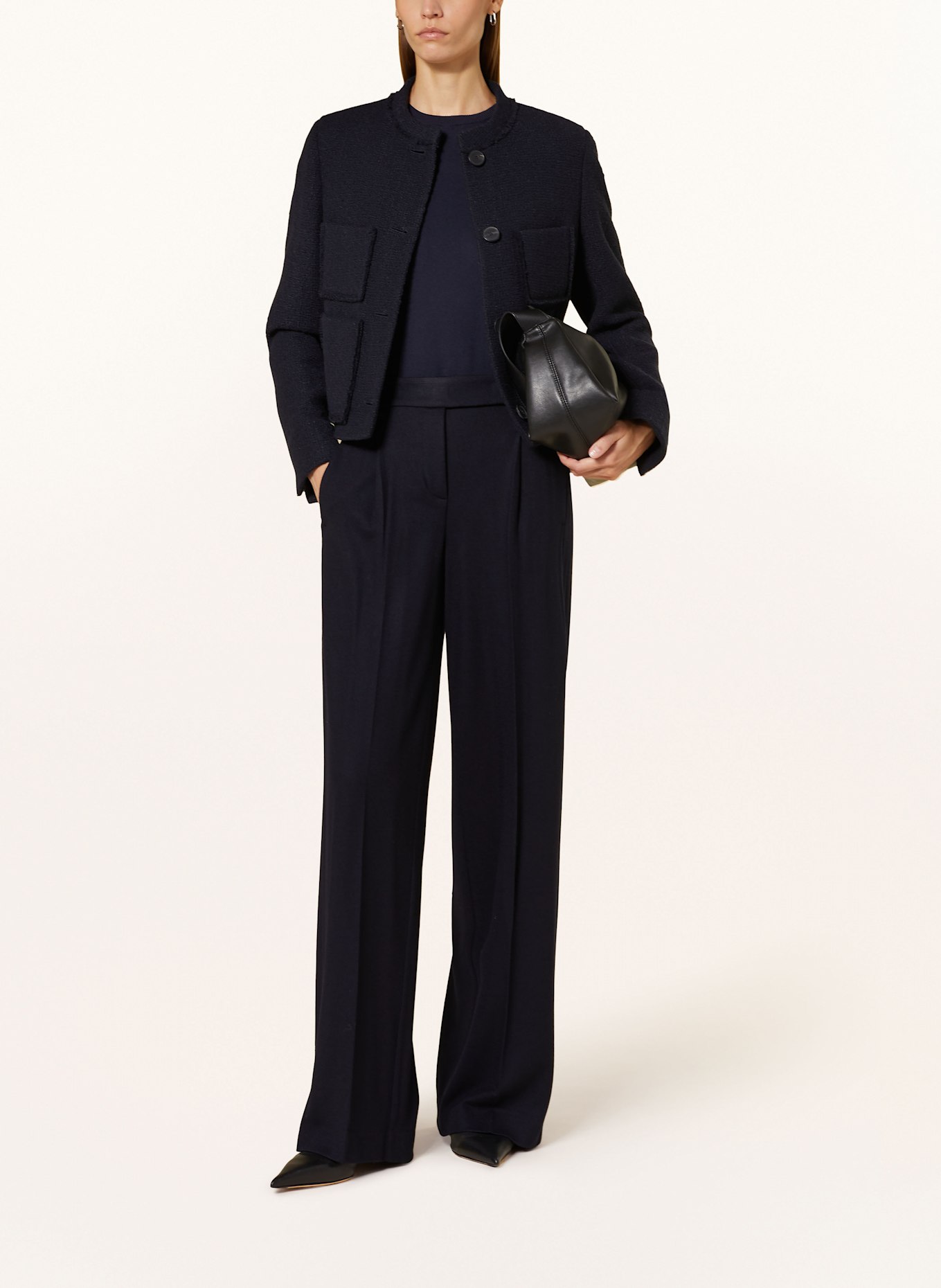 windsor. DH454H flannel Marlene trousers, Color: DARK BLUE (Image 2)