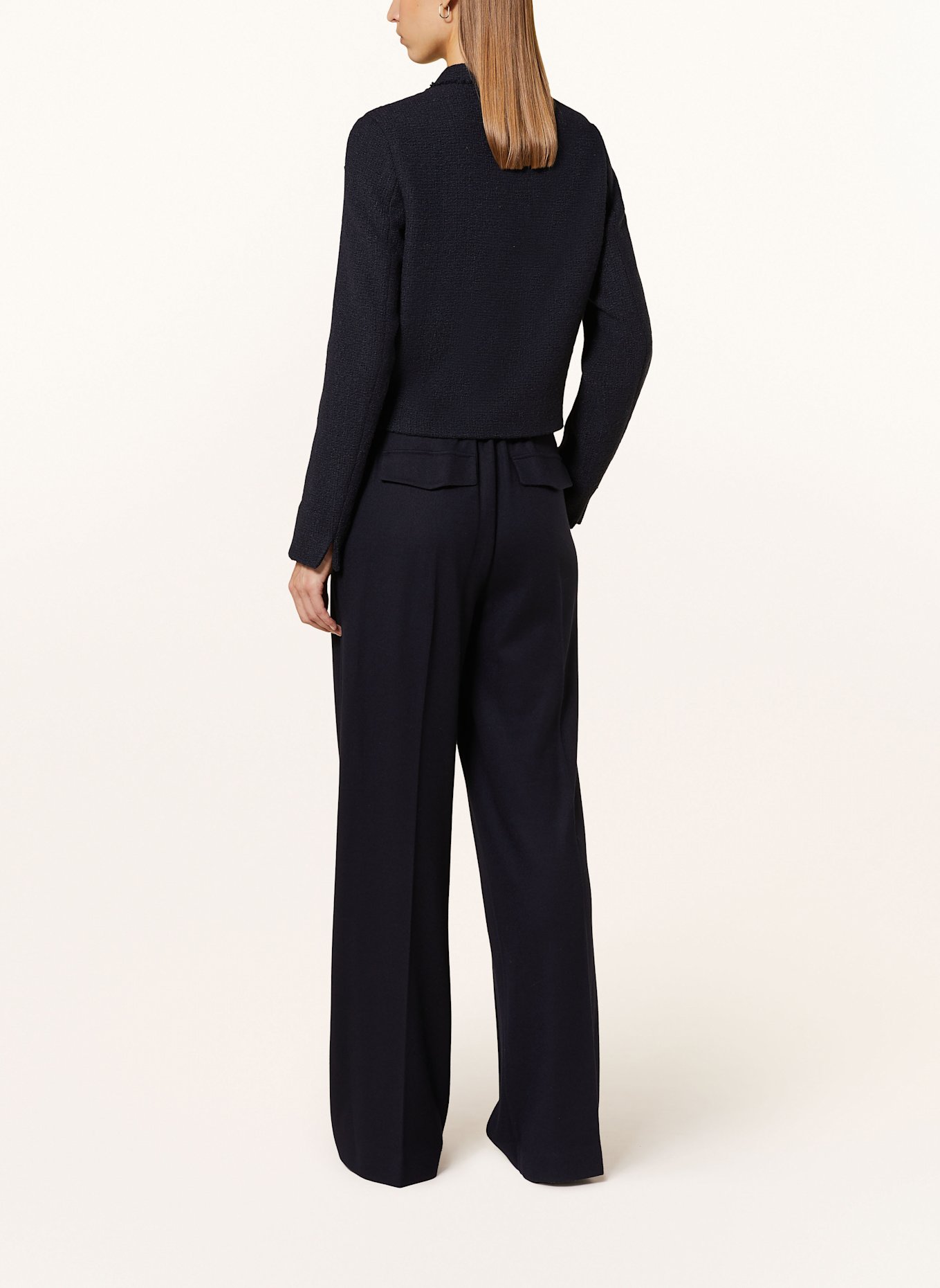 windsor. DH454H flannel Marlene trousers, Color: DARK BLUE (Image 3)