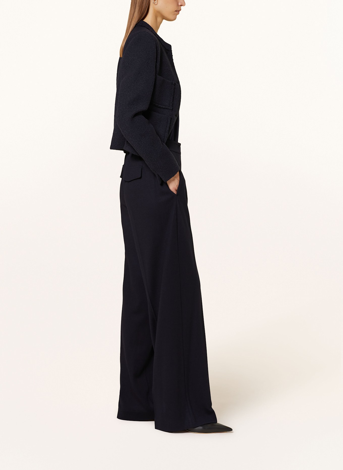 windsor. DH454H flannel Marlene trousers, Color: DARK BLUE (Image 4)