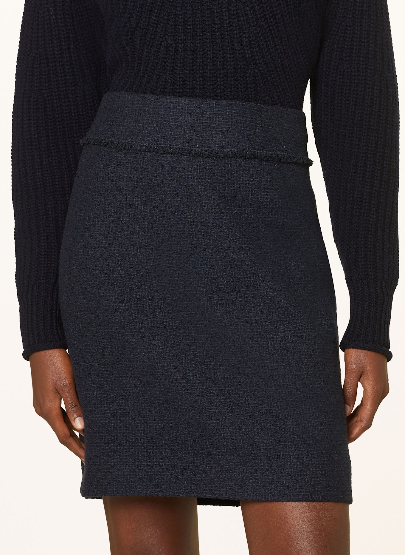 windsor. Bouclé skirt, Color: DARK BLUE (Image 4)