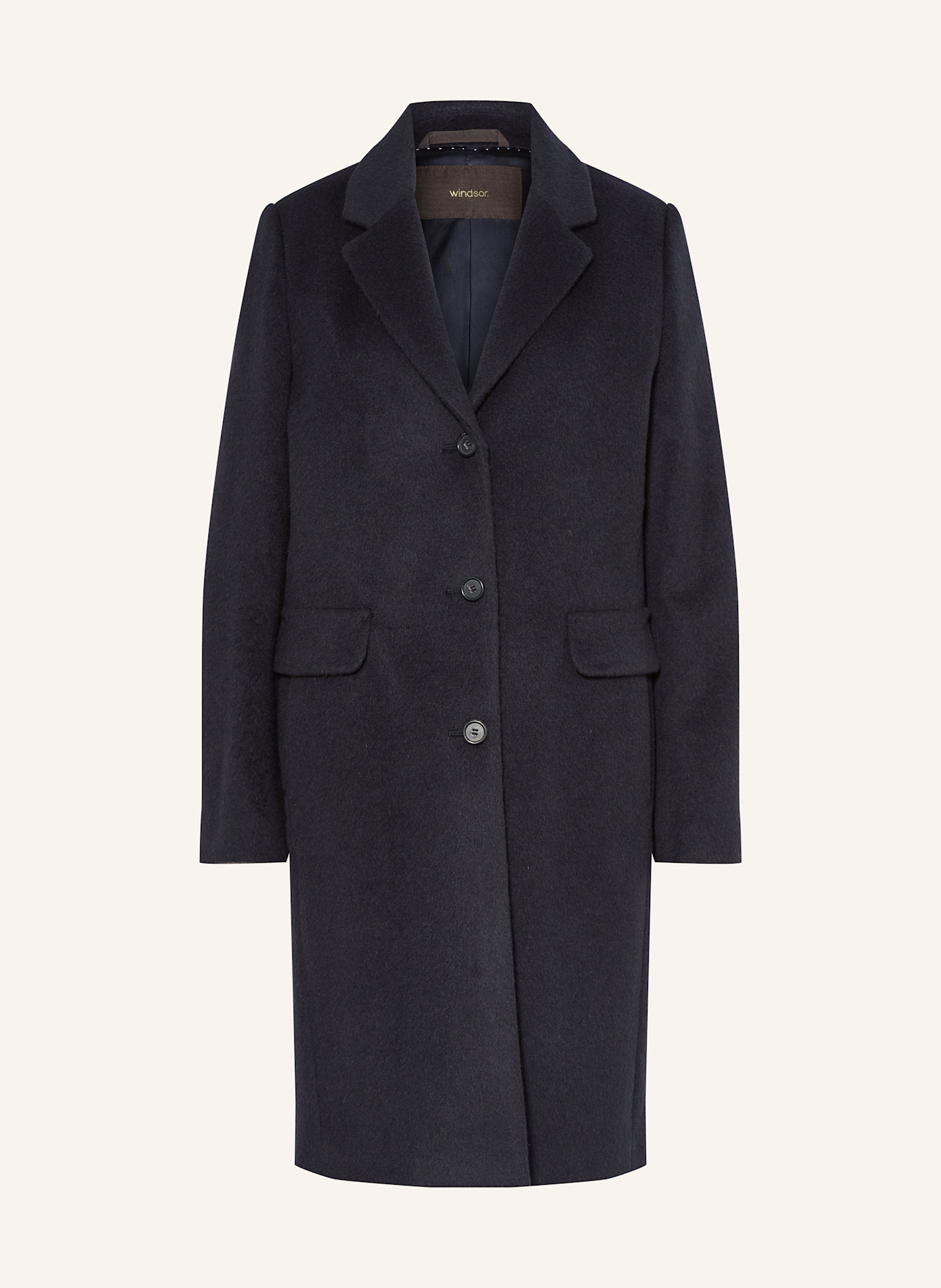 windsor. Coat with alpaca, Color: DARK BLUE (Image 1)