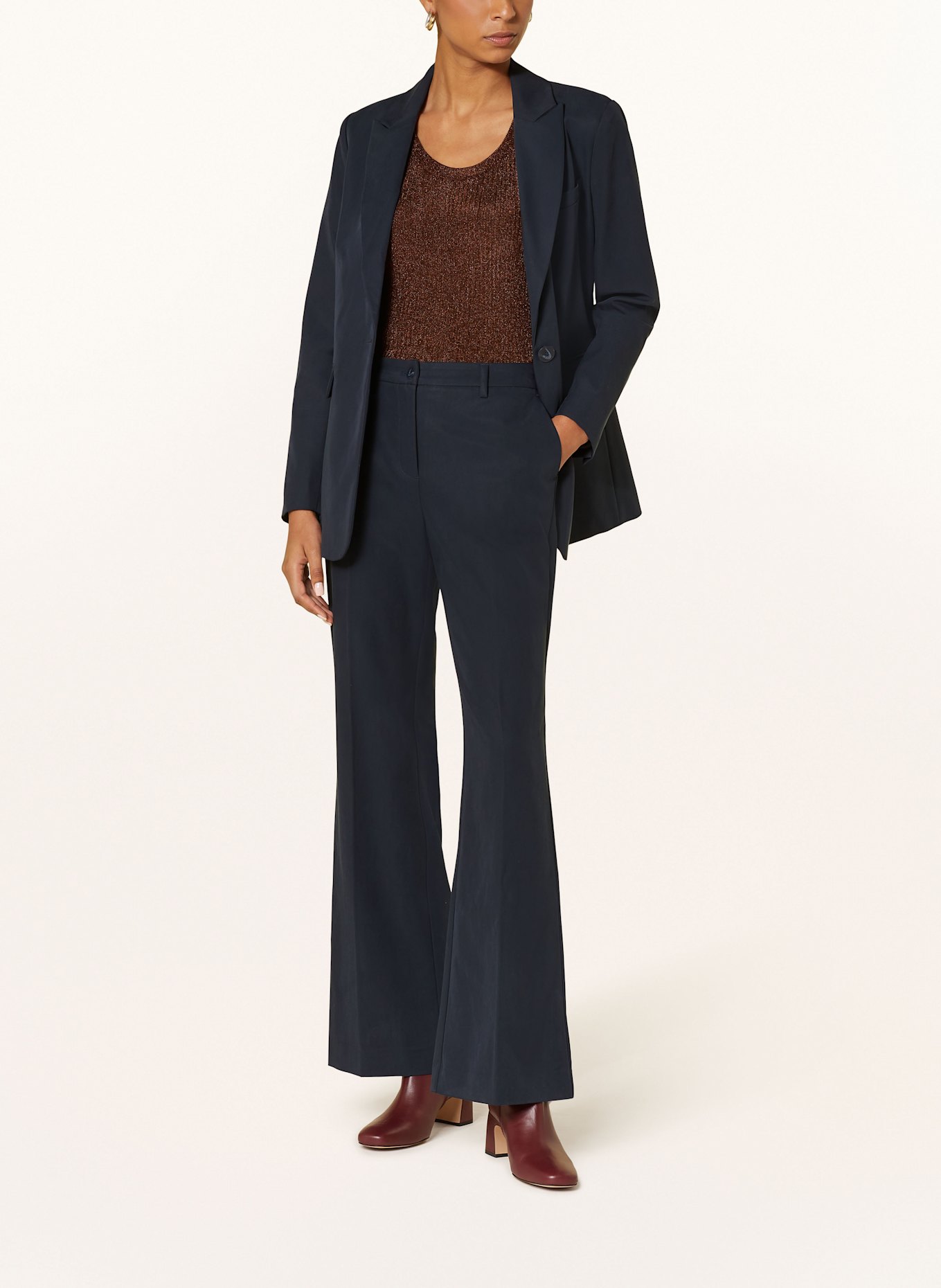 MOS MOSH Top en maille MMRELANA avec fil brillant: MARRON