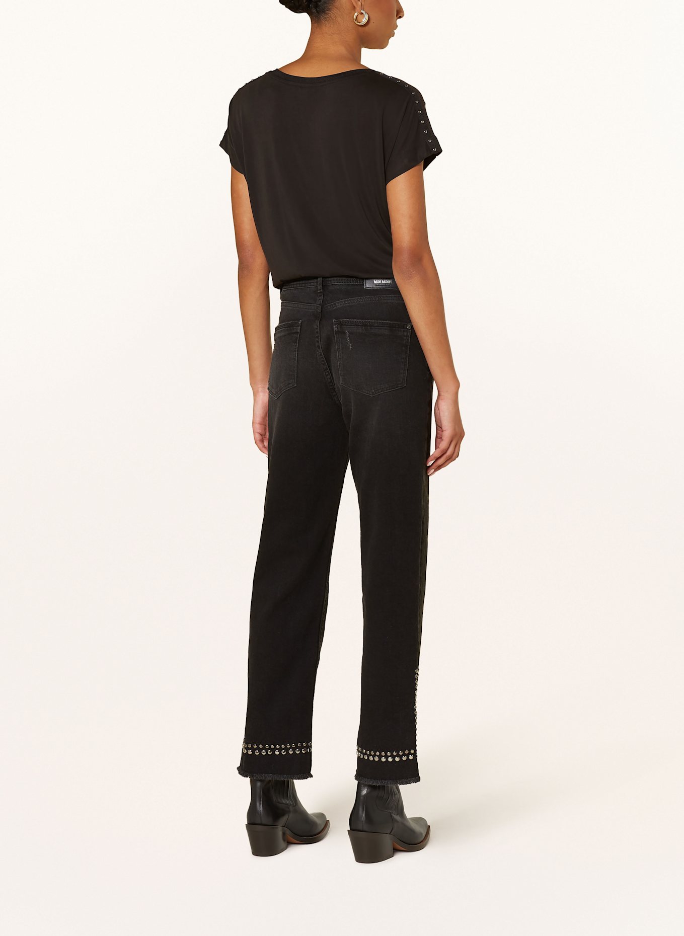 MOS MOSH Straight Jeans MMVERTI mit Nieten: 801 BLACK