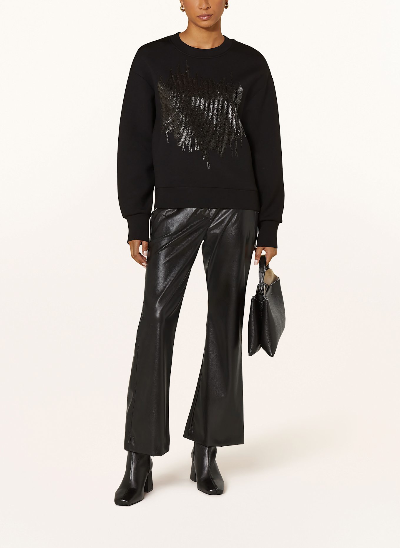 MOS MOSH Bluza nierozpinana MMDAKOTA z ozdobnymi kamykami: CZARNY