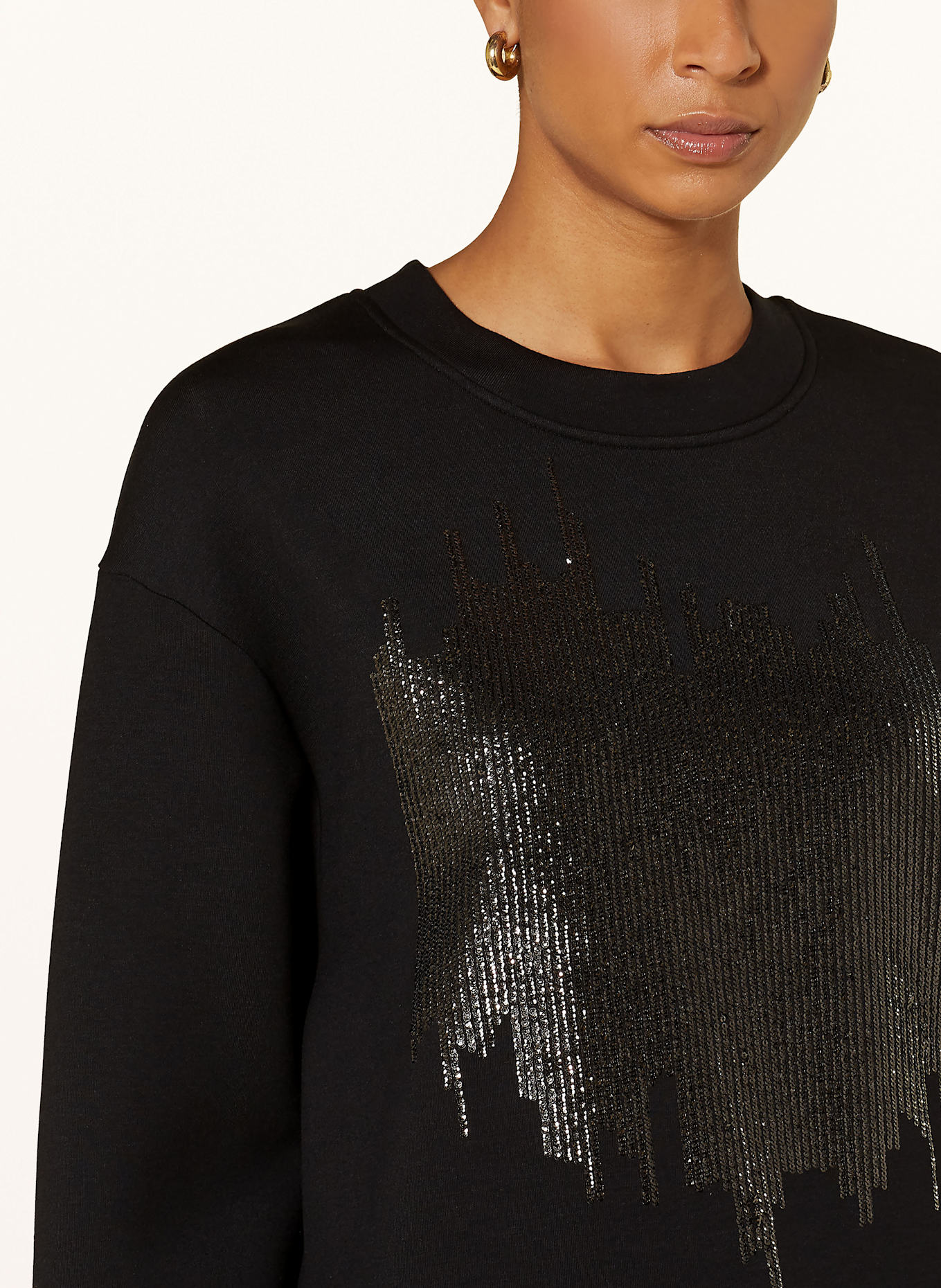 MOS MOSH Bluza nierozpinana MMDAKOTA z ozdobnymi kamykami: CZARNY