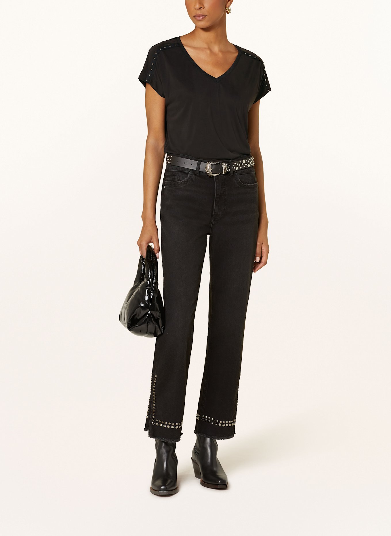 MOS MOSH T-Shirt MMNARELLE mit Nieten: SCHWARZ