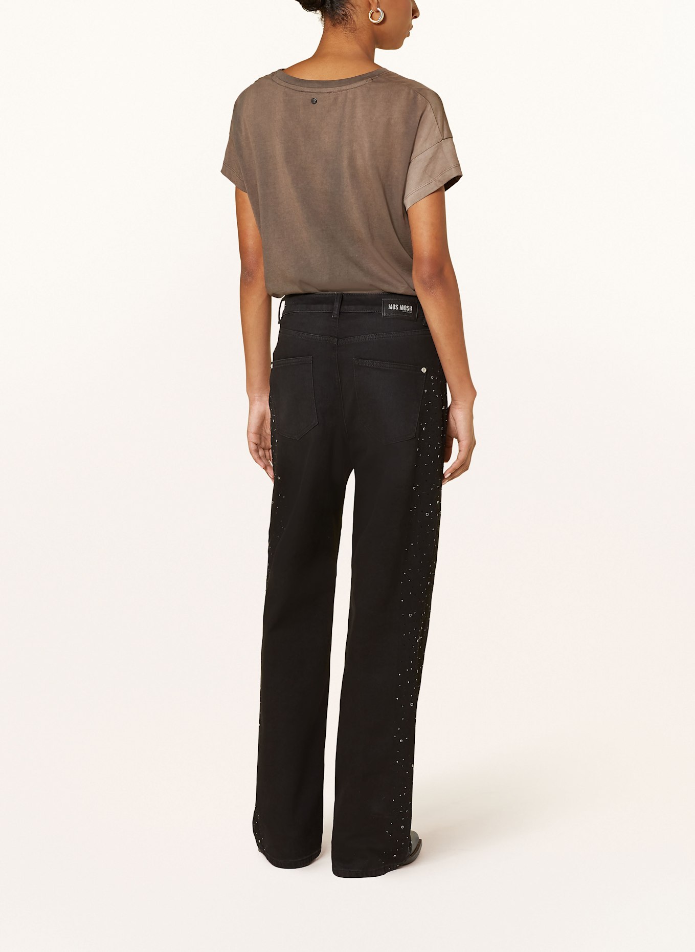 MOS MOSH T-Shirt MMLARI mit Nieten: DUNKELGRAU