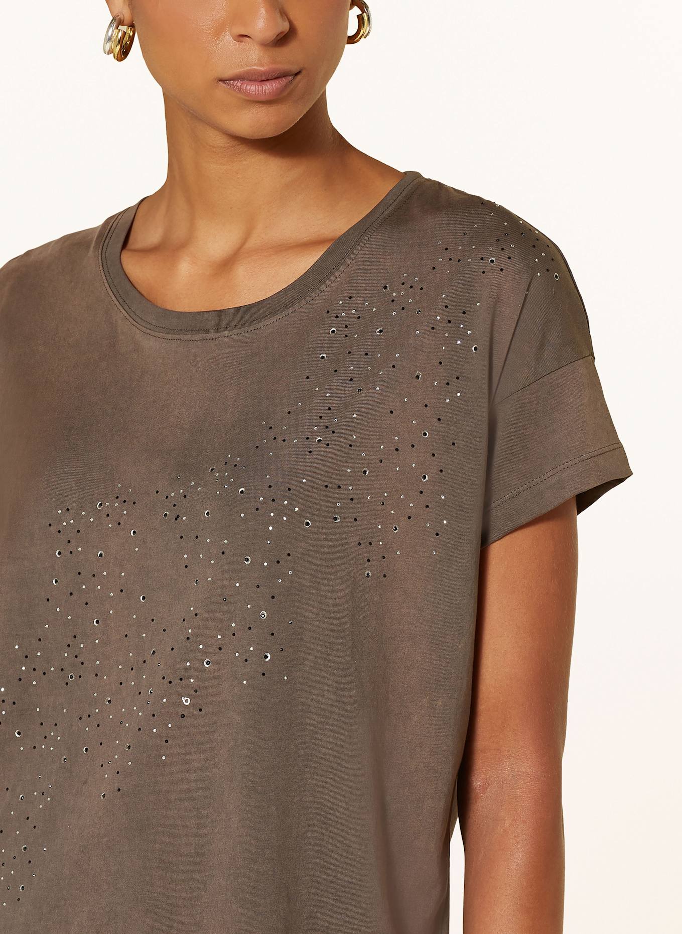 MOS MOSH T-Shirt MMLARI mit Nieten: DUNKELGRAU