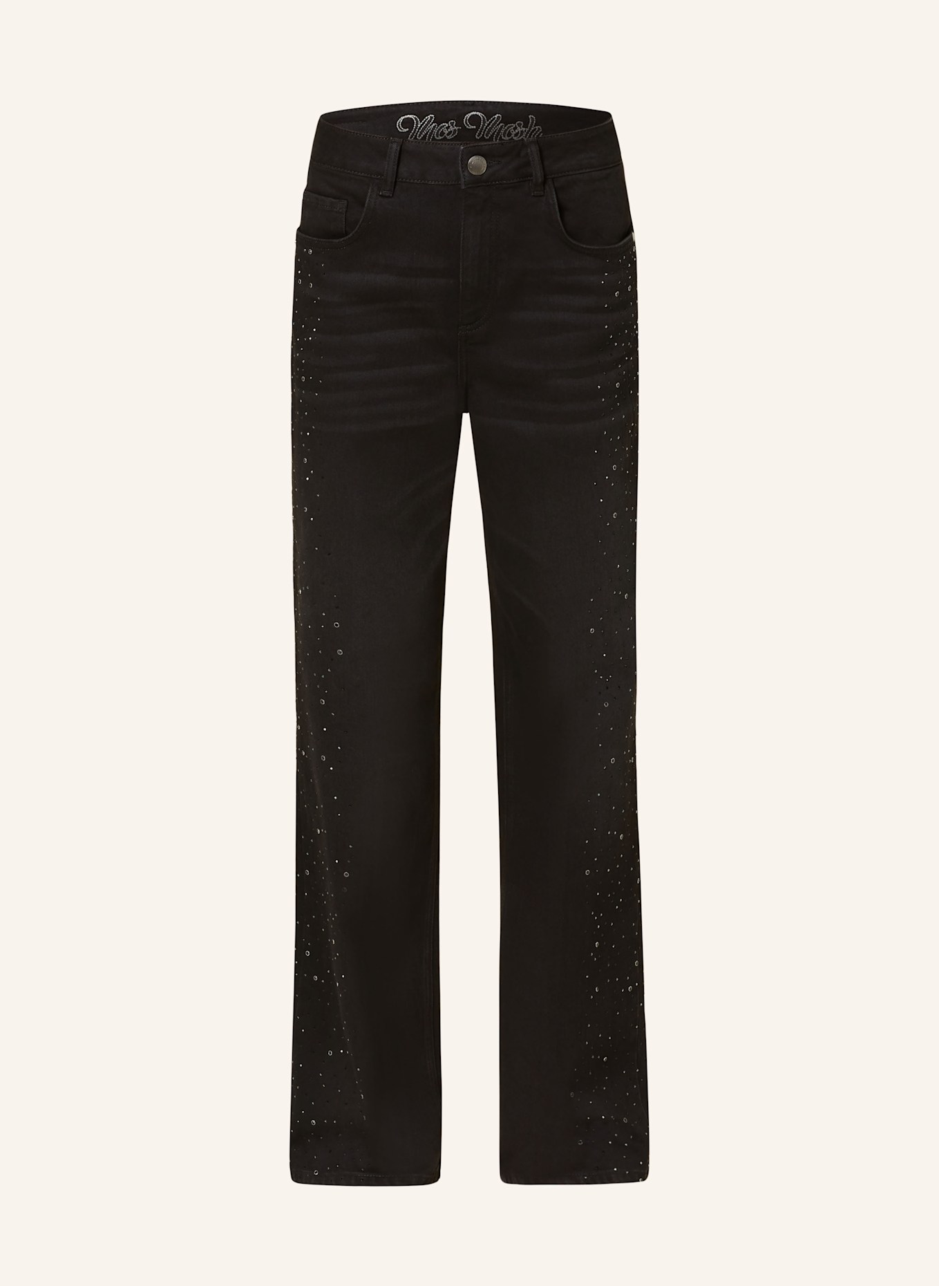 MOS MOSH Straight Jeans MMRELEE mit Schmucksteinen: 861 DARK GREY