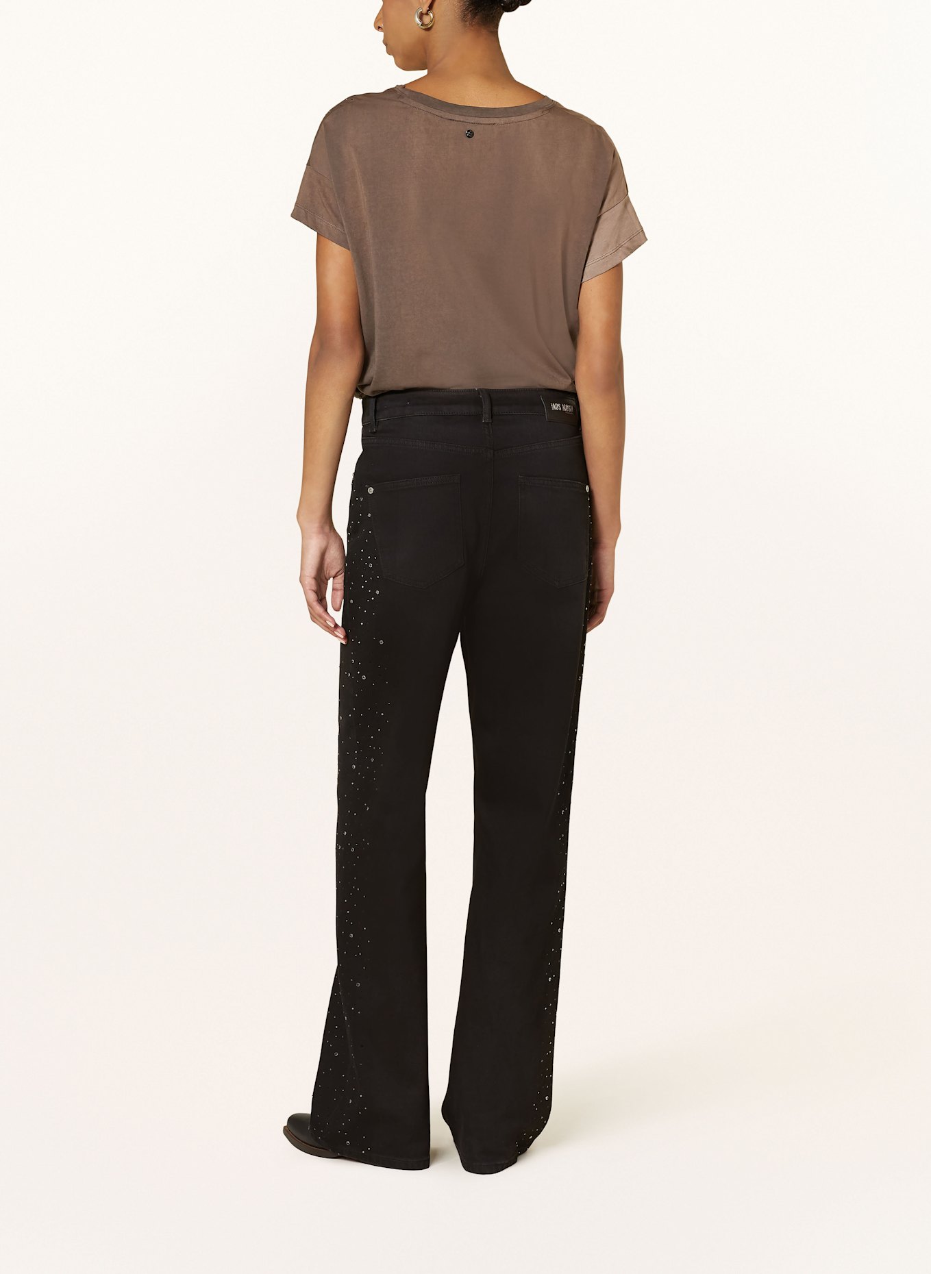 MOS MOSH Straight Jeans MMRELEE mit Schmucksteinen: 861 DARK GREY