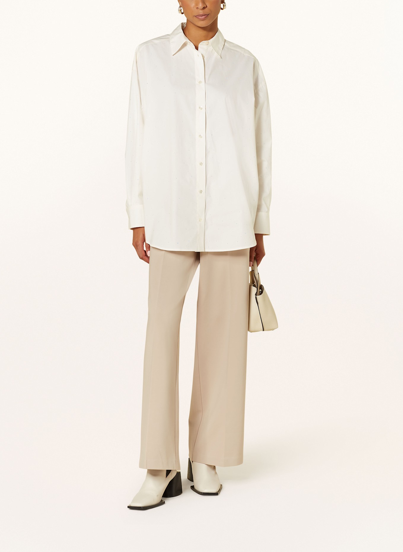 MOS MOSH MMDANIKA shirt blouse with decorative gems: ECRU