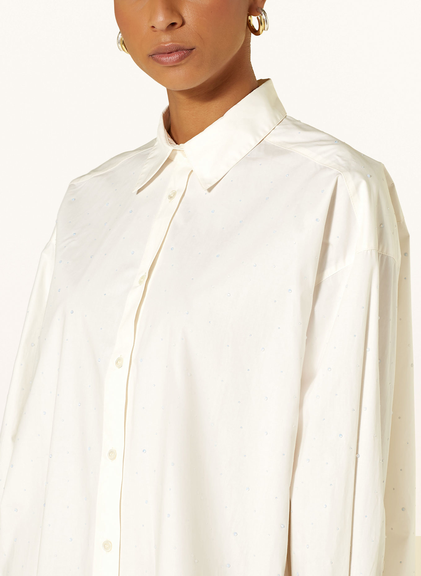 MOS MOSH MMDANIKA shirt blouse with decorative gems: ECRU