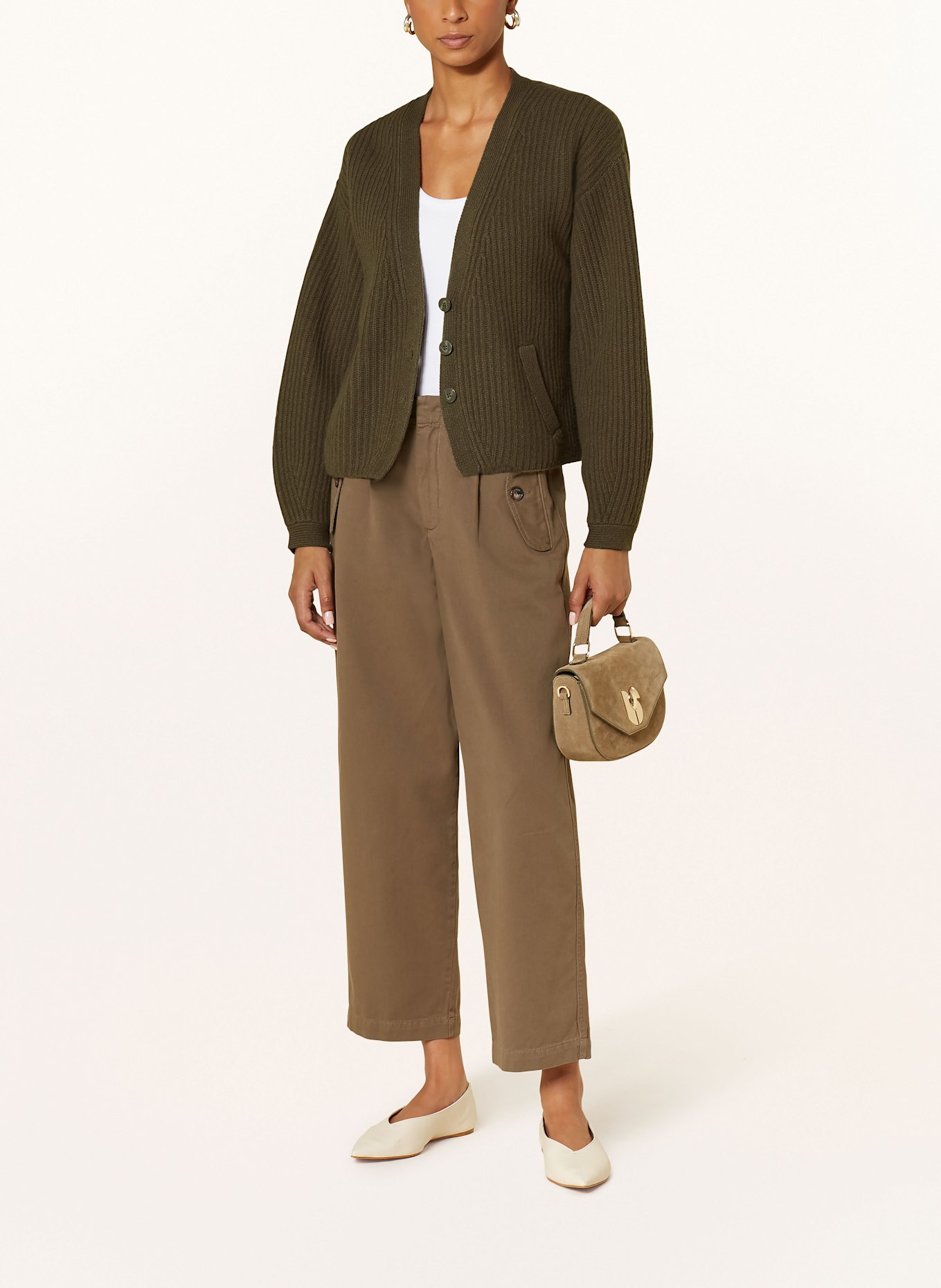 MOS MOSH Pletený kardigan MMWYNTER: KHAKI